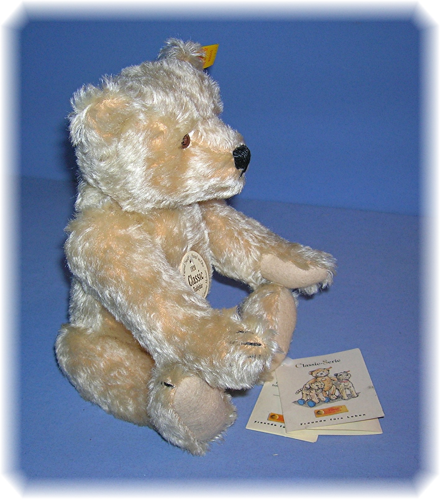 10 Inch Blonde Mohair Steiff Teddy Bear
