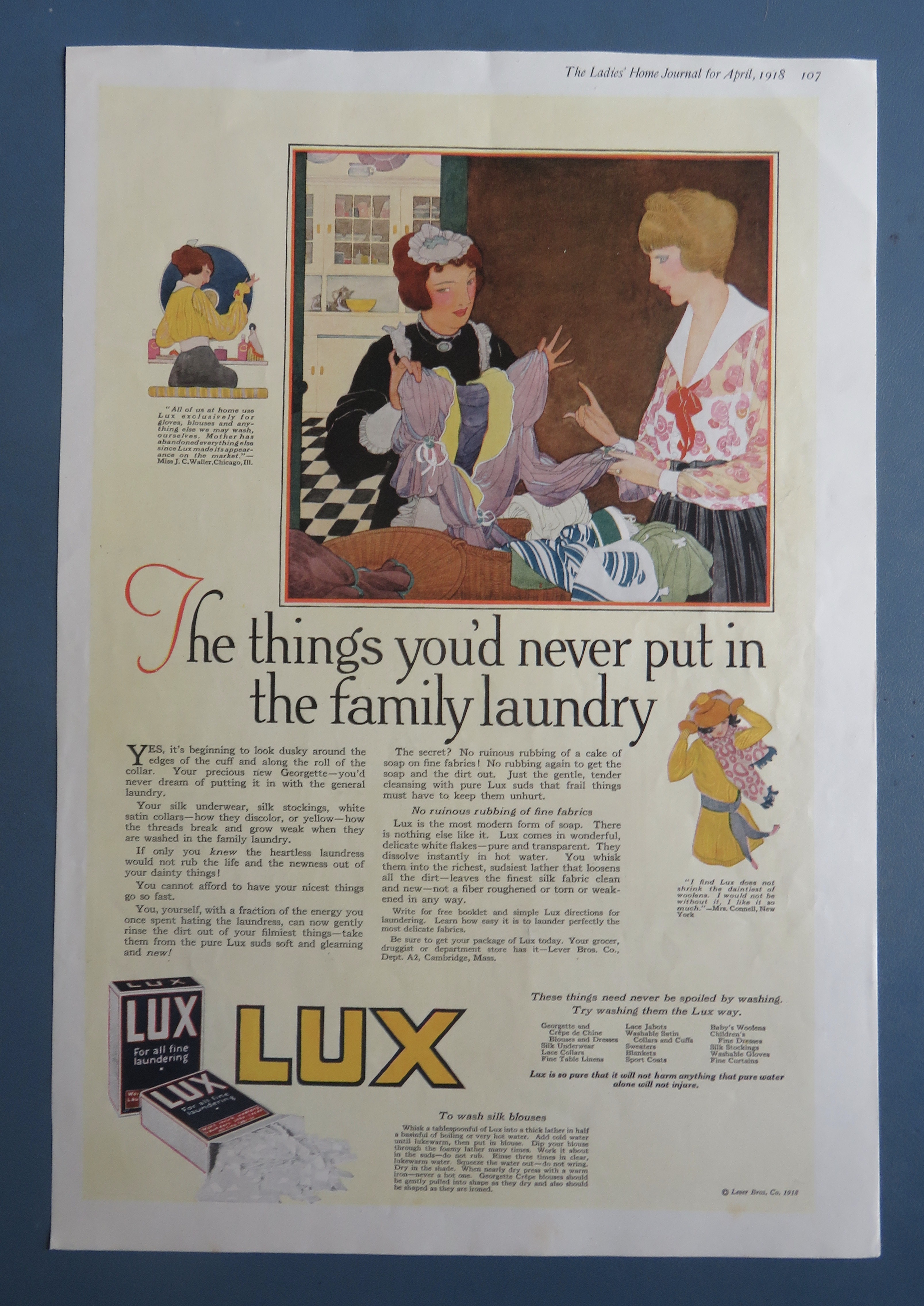 1918 Lux Soap with Woman & Maid Looking At Dress