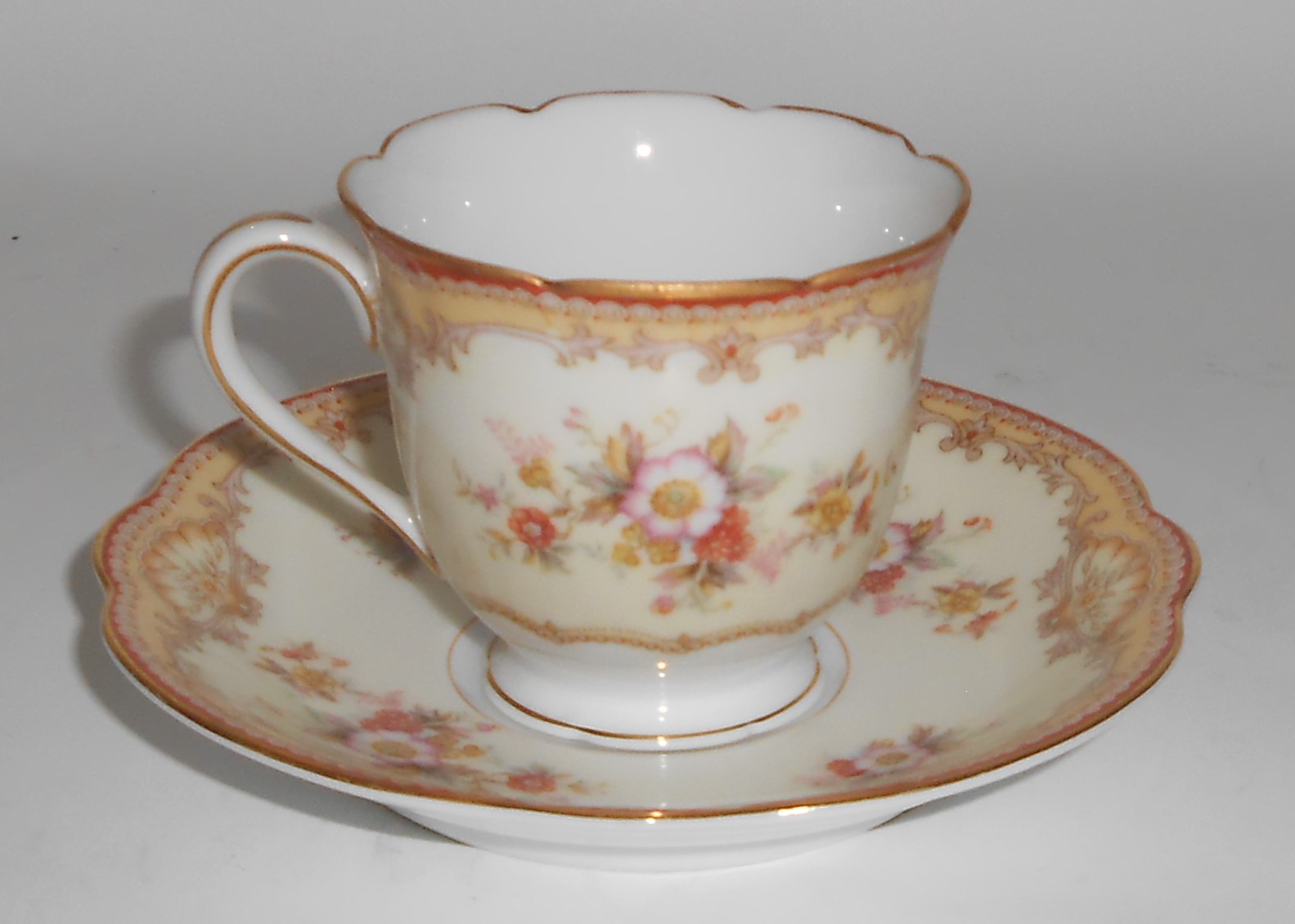 Noritake Porcelain China Moneda Demitasse Cup & Saucer