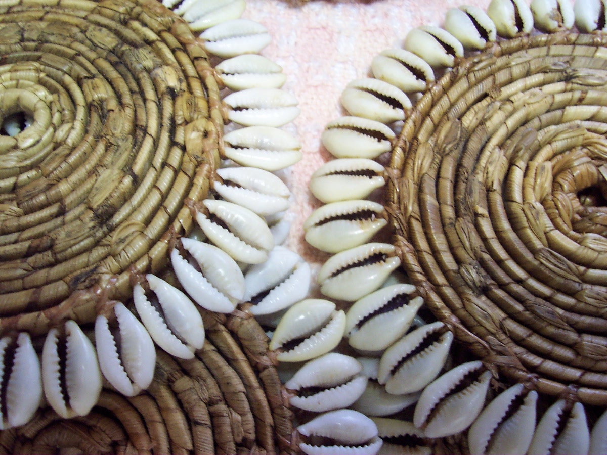 Basket Weave Coaster Set with Sea Shells