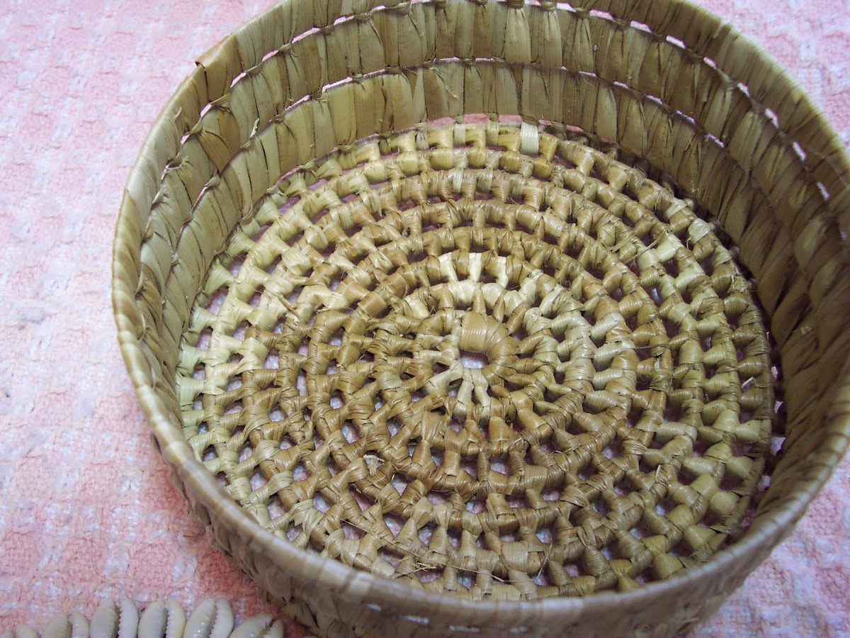 Basket Weave Coaster Set with Sea Shells