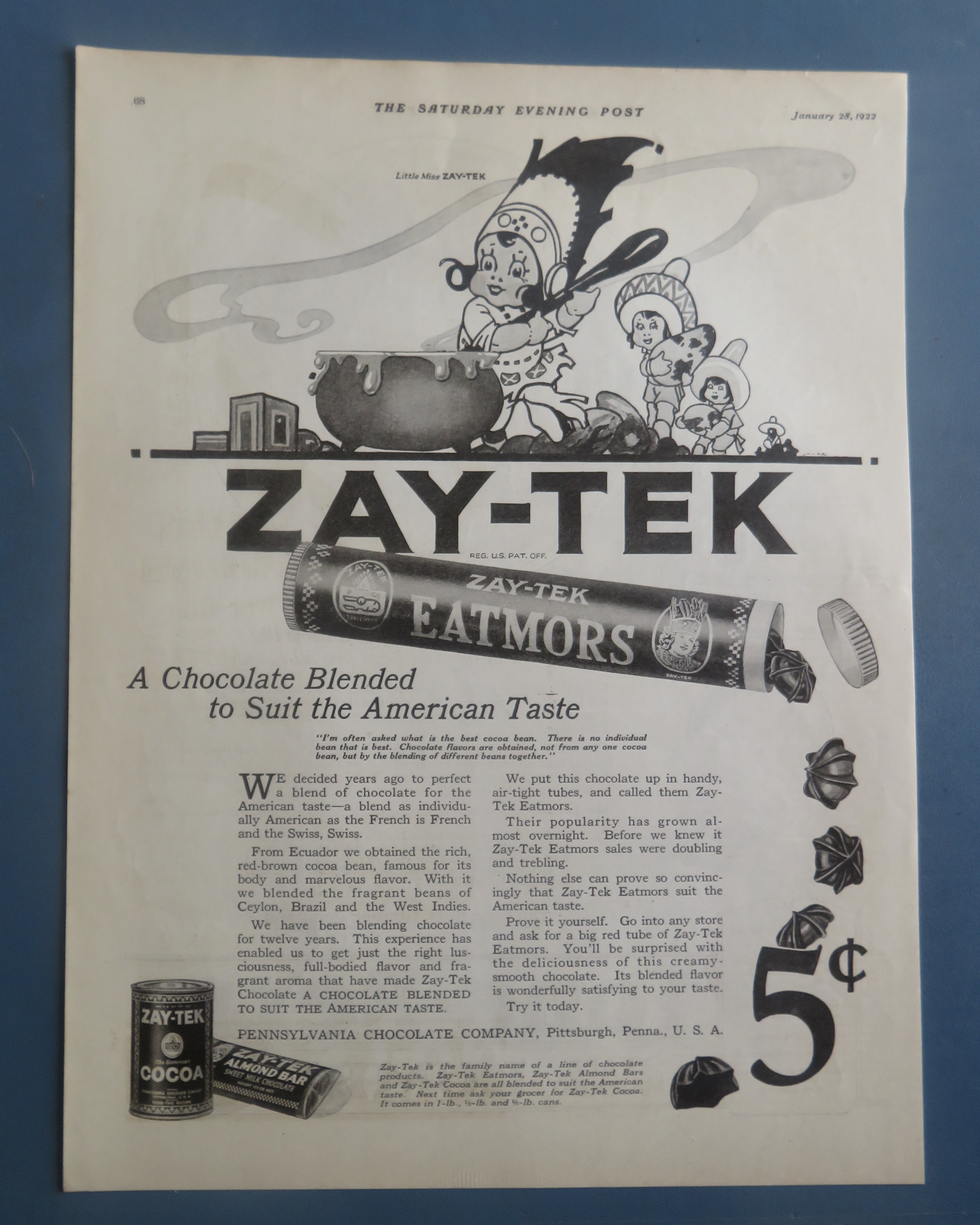 1922 Zay-Tek Eatmors with Woman Cooking
