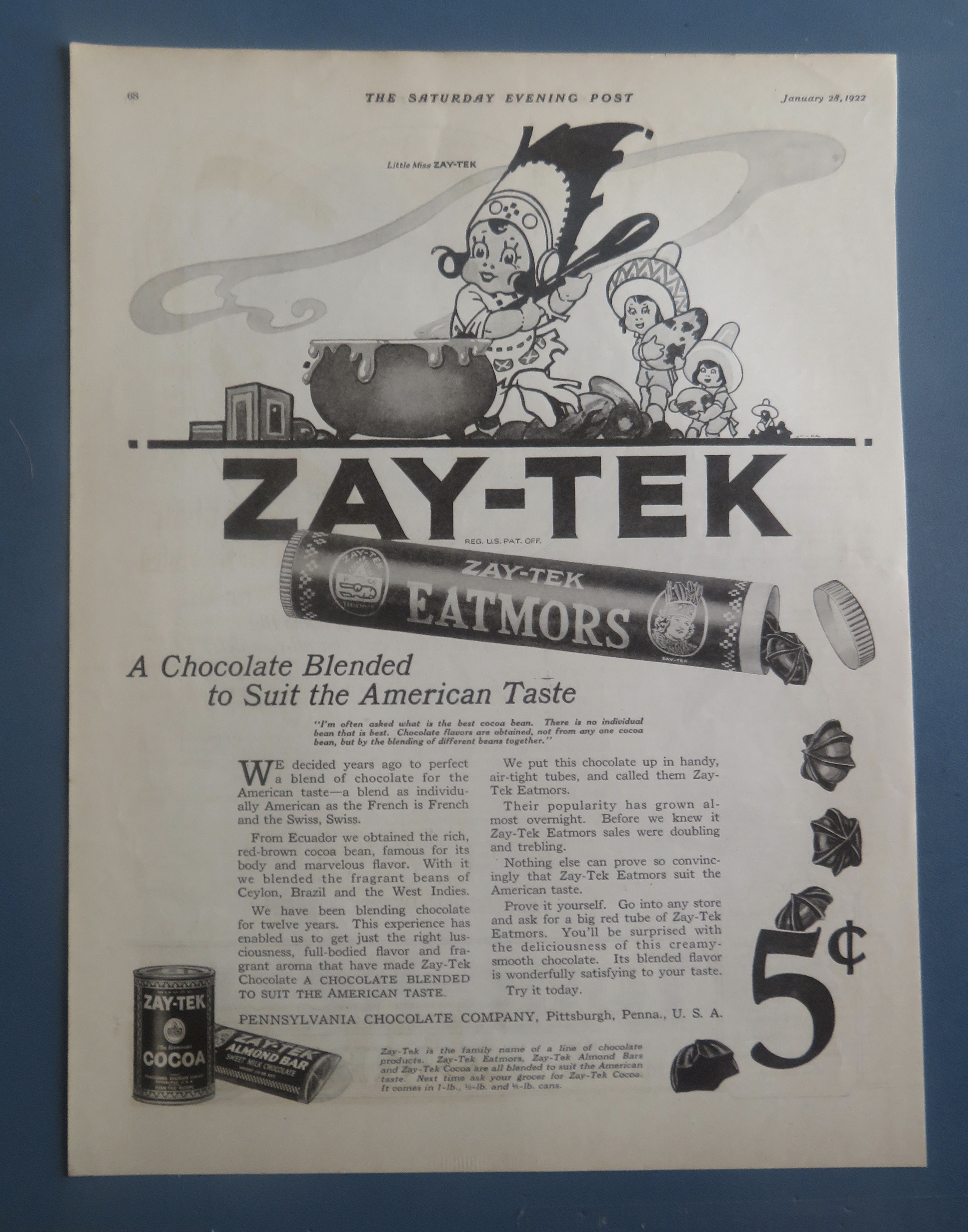 1922 Zay-Tek Eatmors with Woman Cooking