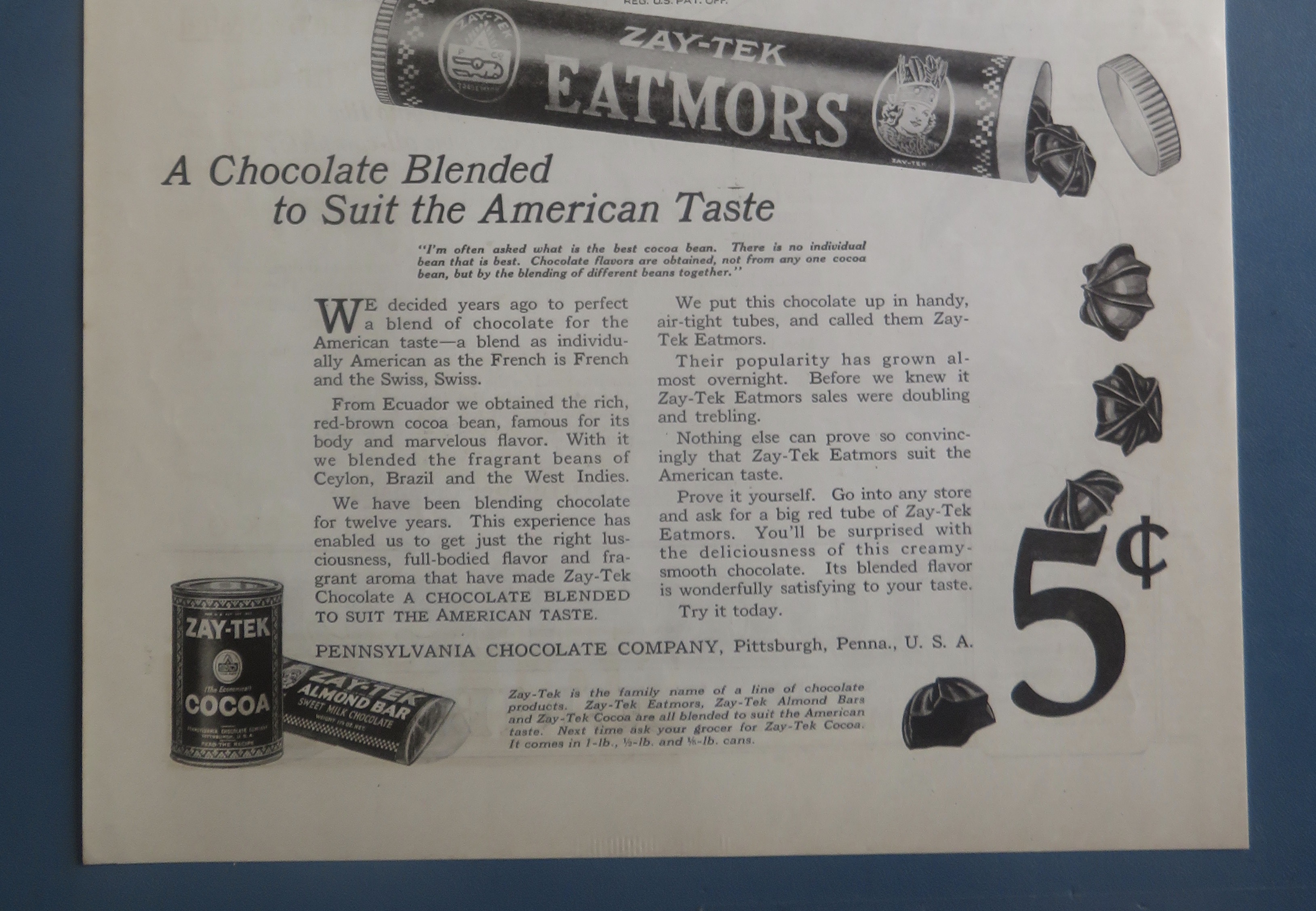 1922 Zay-Tek Eatmors with Woman Cooking