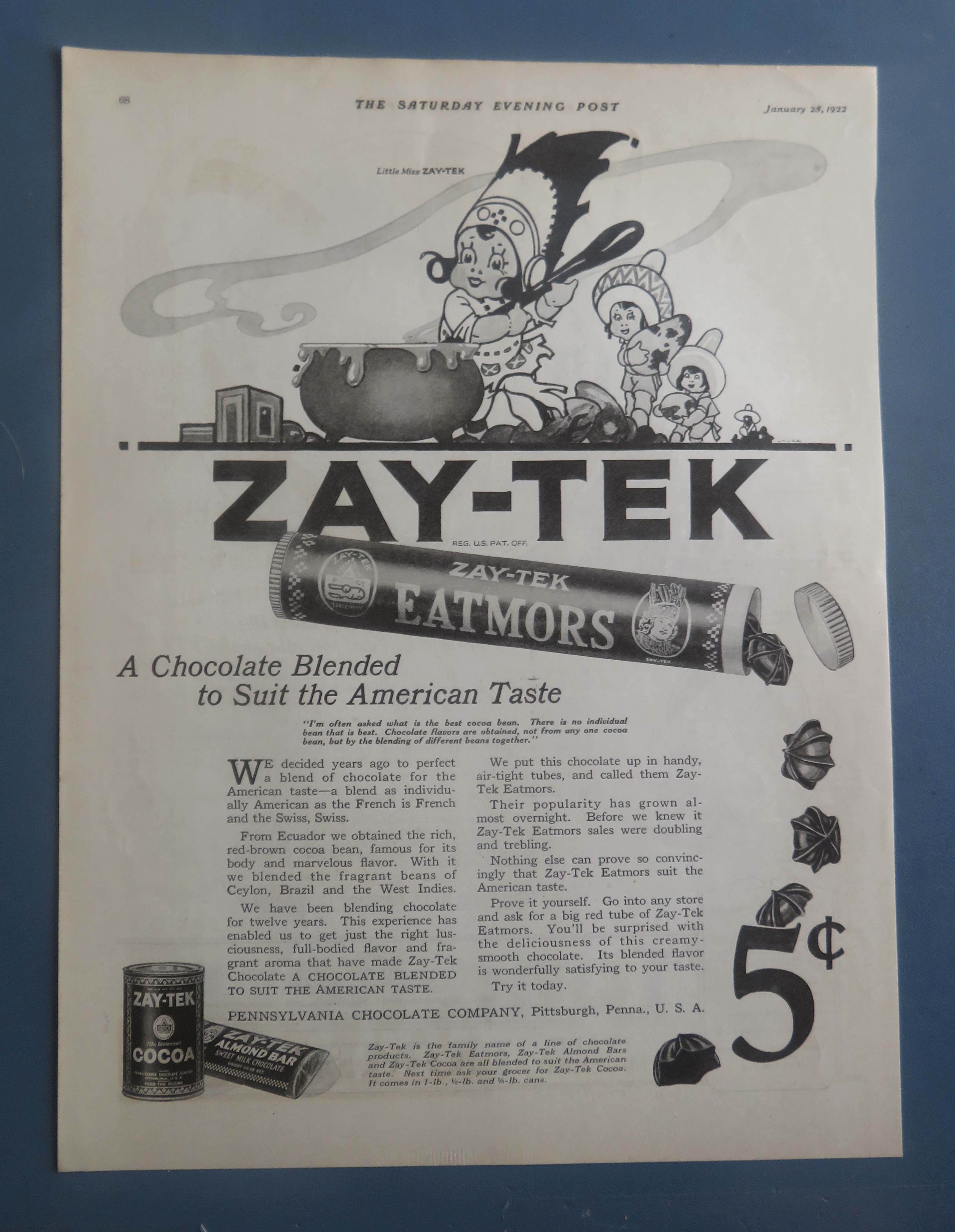 1922 Zay-Tek Eatmors with Woman Cooking