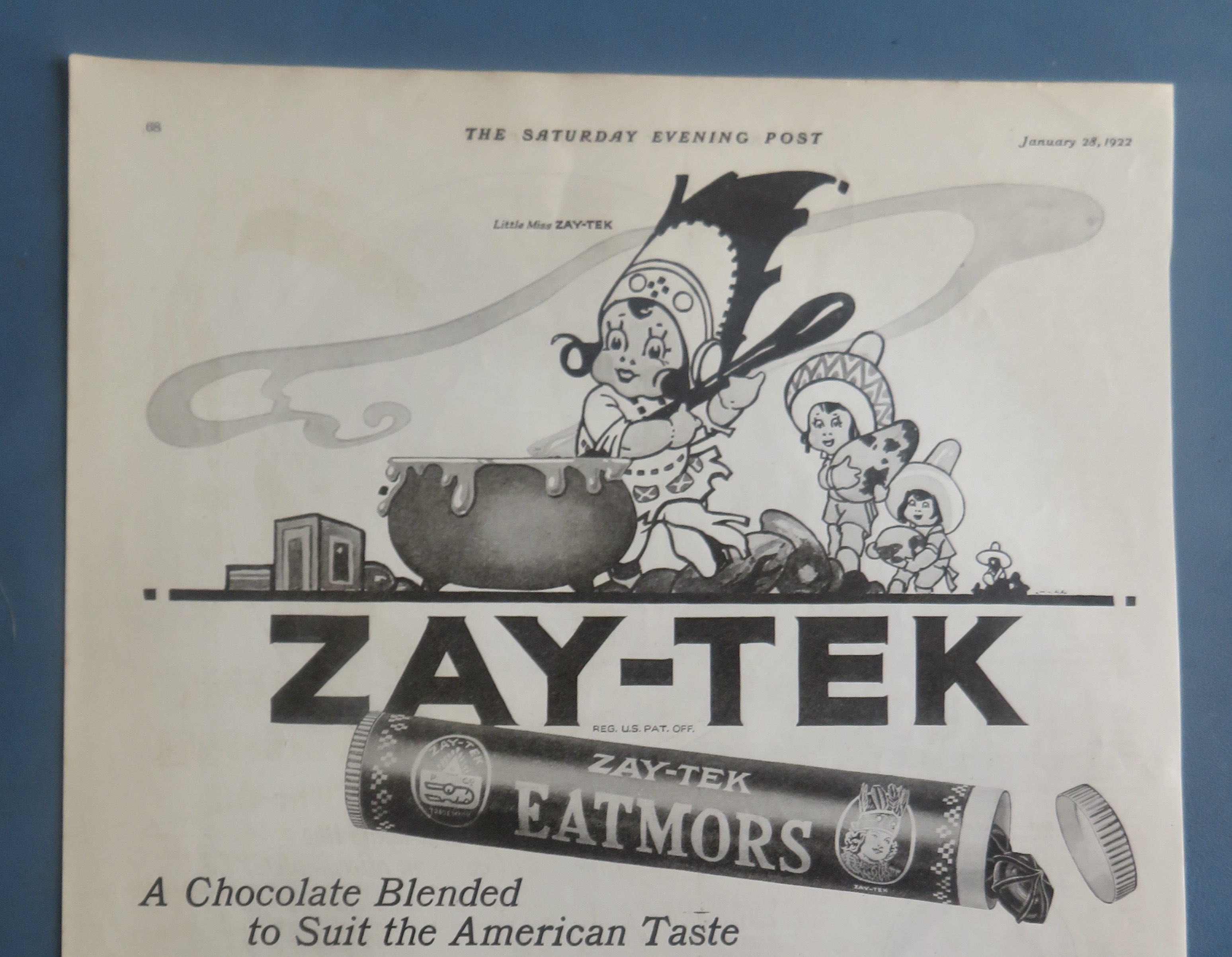 1922 Zay-Tek Eatmors with Woman Cooking