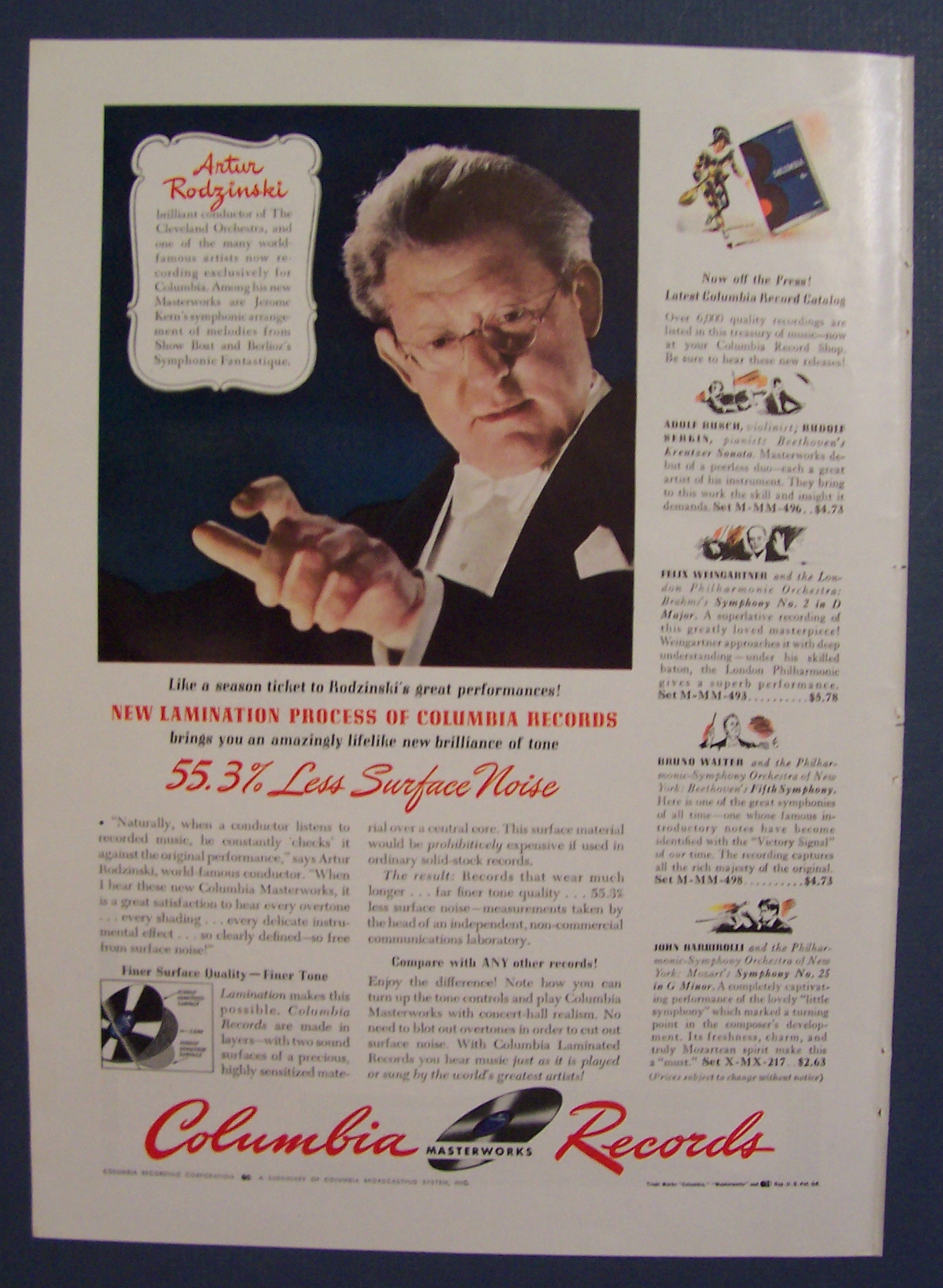 Vintage Ad: 1942 Columbia Records with Artur Rodzinski
