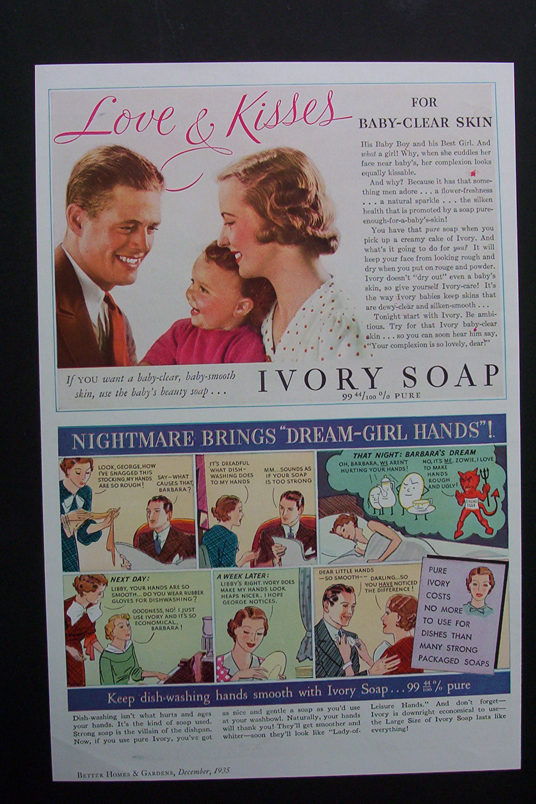 1935 Ivory Soap with Nightmare Brings Dream Girl Hands