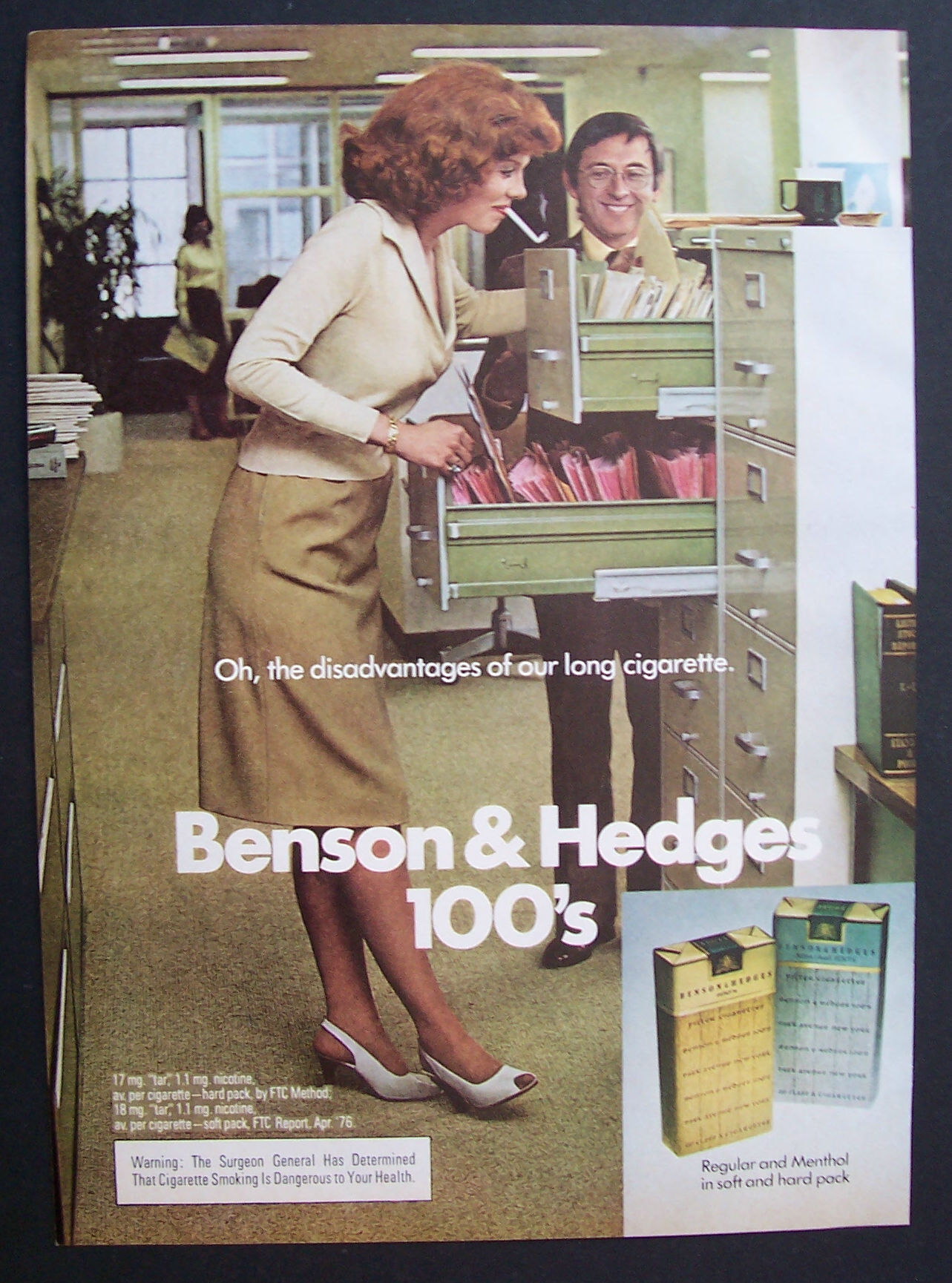 1976 Benson & Hedges 100's Cigarettes