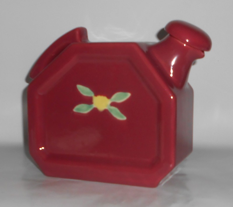 VINTAGE Coors Pottery Rosebud Red Water Server w/Cap - MINT