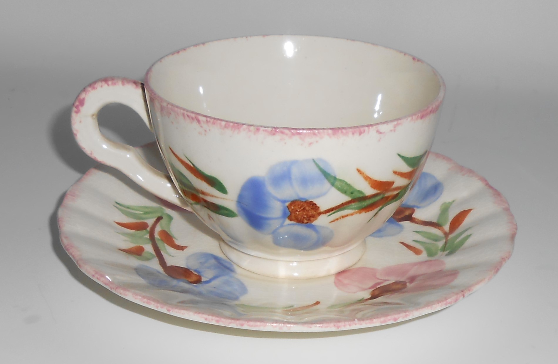 Blue Ridge Pottery Sweet Pea Cup & Saucer Set