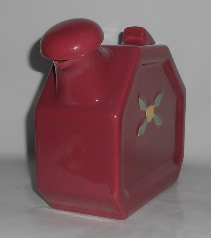 VINTAGE Coors Pottery Rosebud Red Water Server w/Cap - MINT