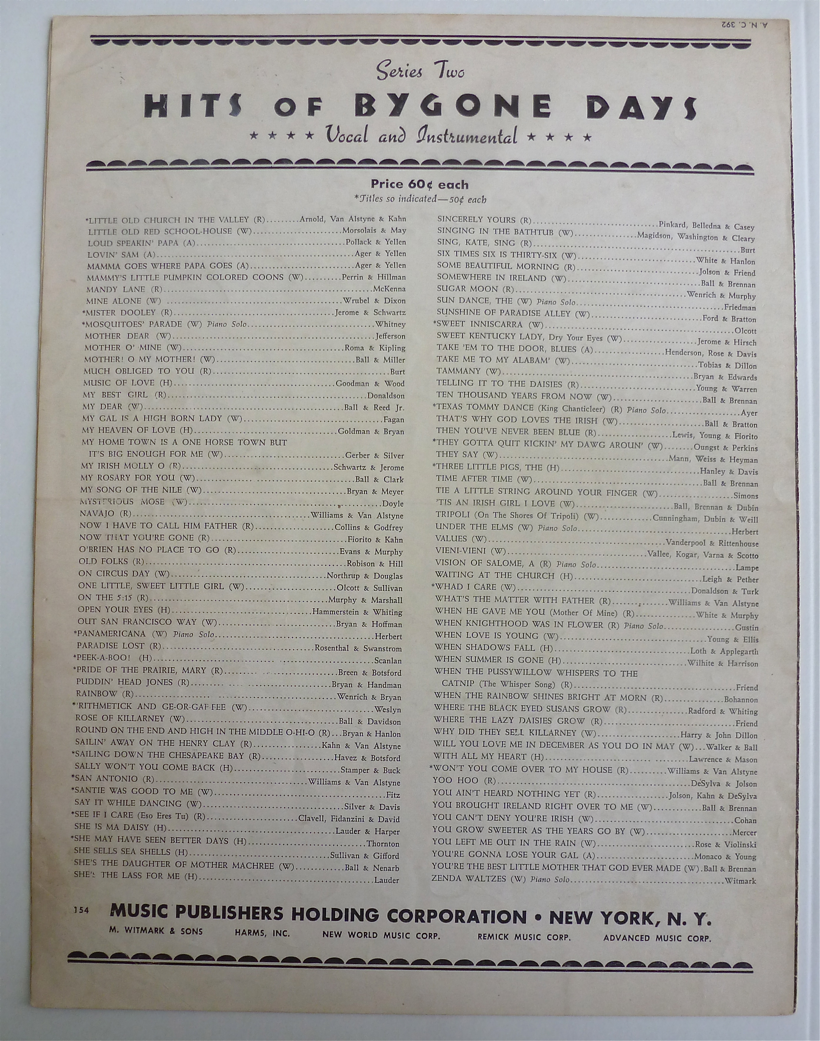 Sheet Music For 1925 Sometime