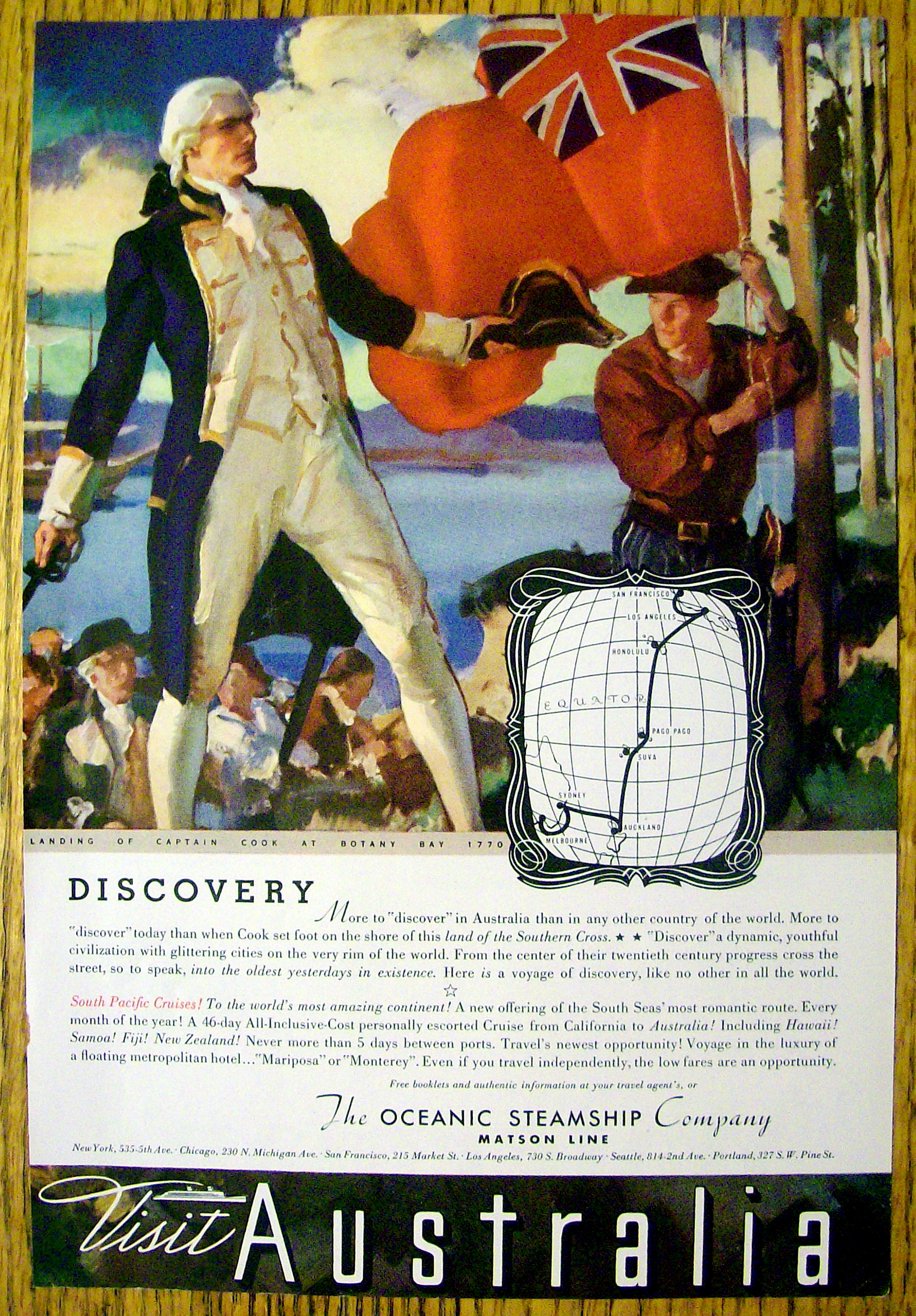 1934 Oceanic Steamship Company with Captain Cook