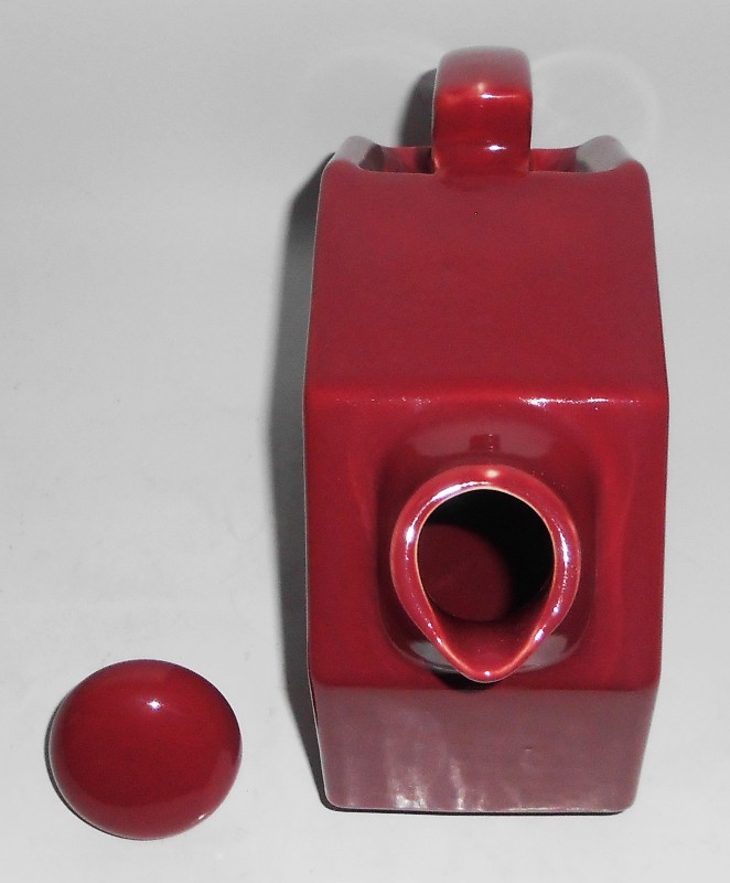 VINTAGE Coors Pottery Rosebud Red Water Server w/Cap - MINT