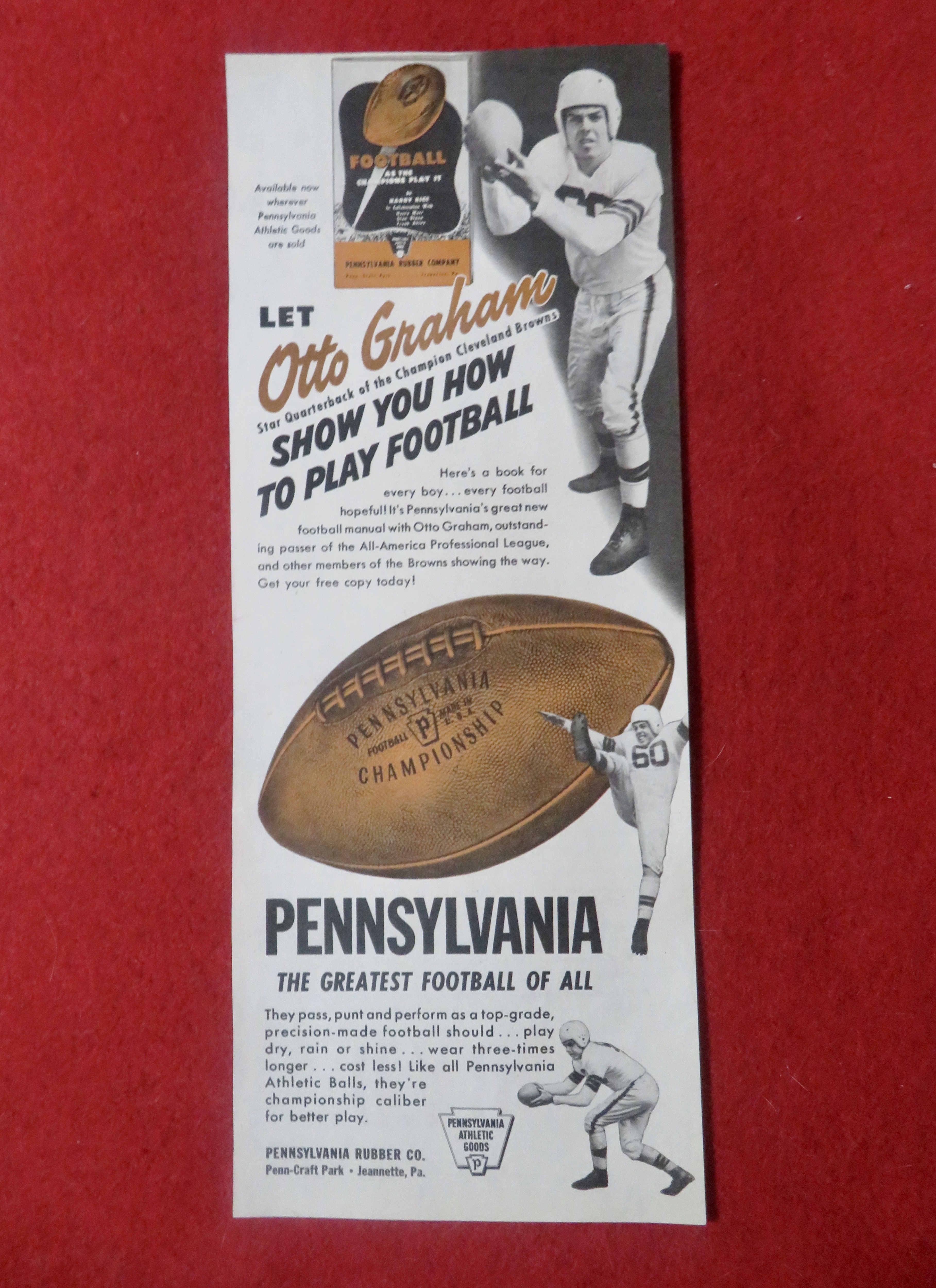 1948 Pennsylvania Football with Quarterback Otto Graham