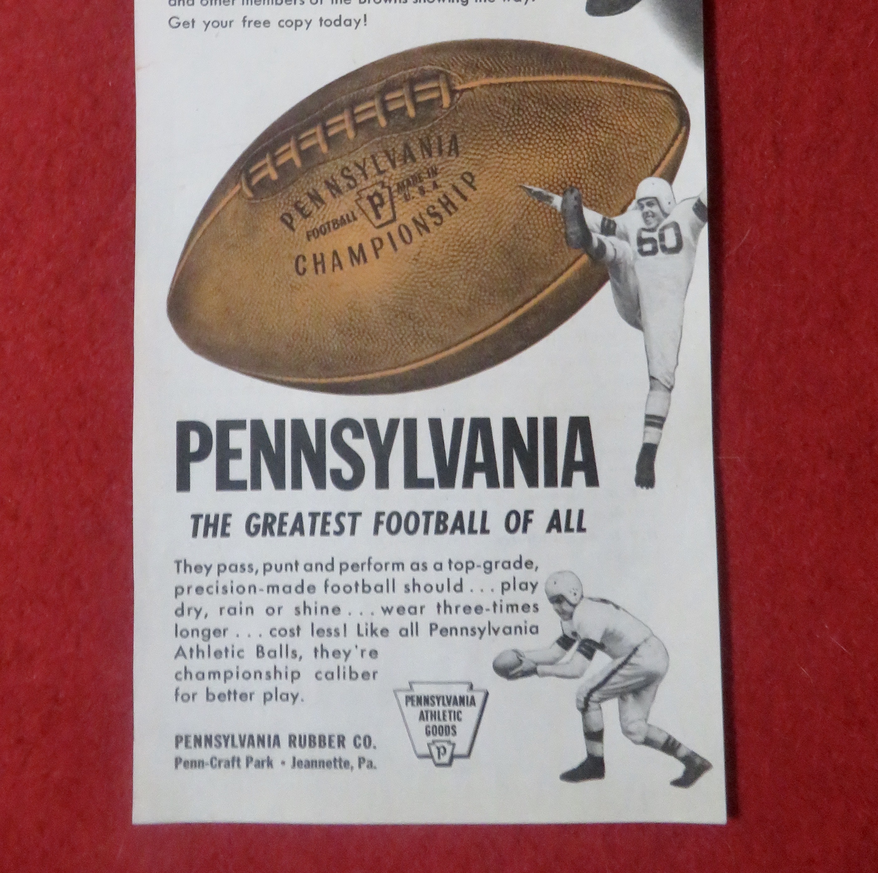 1948 Pennsylvania Football with Quarterback Otto Graham