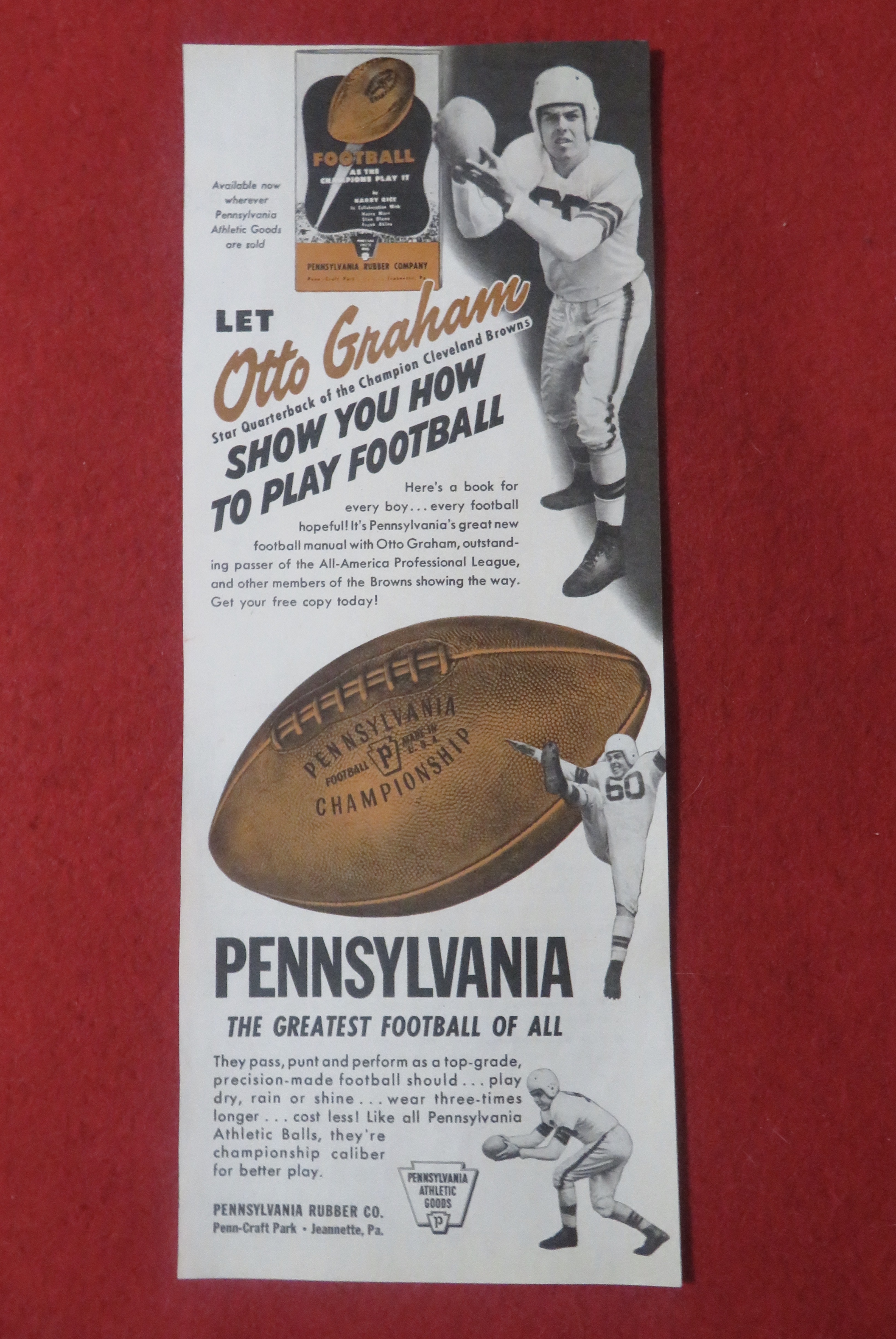 1948 Pennsylvania Football with Quarterback Otto Graham