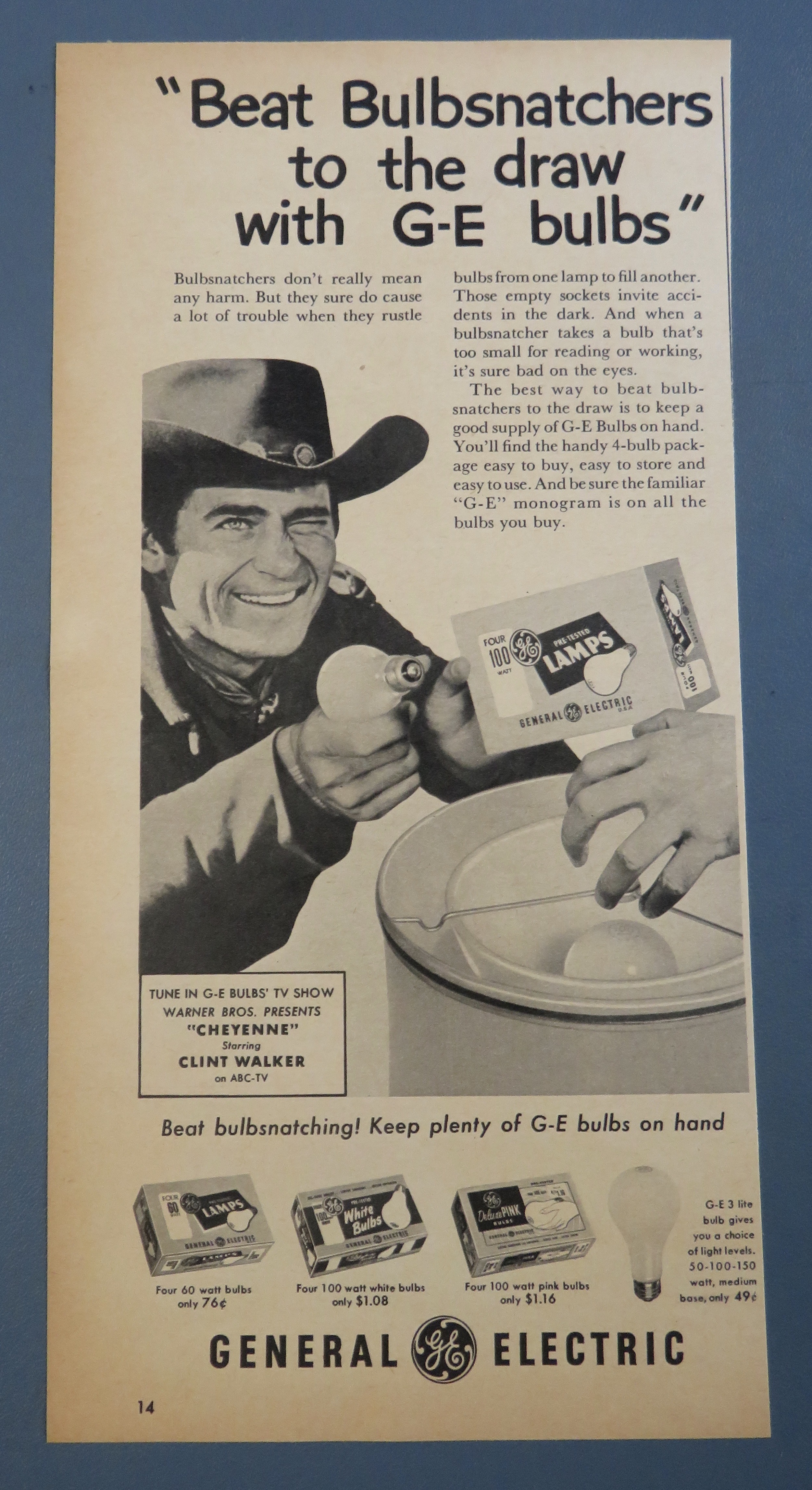 1956 General Electric Bulbs with Clint Walker