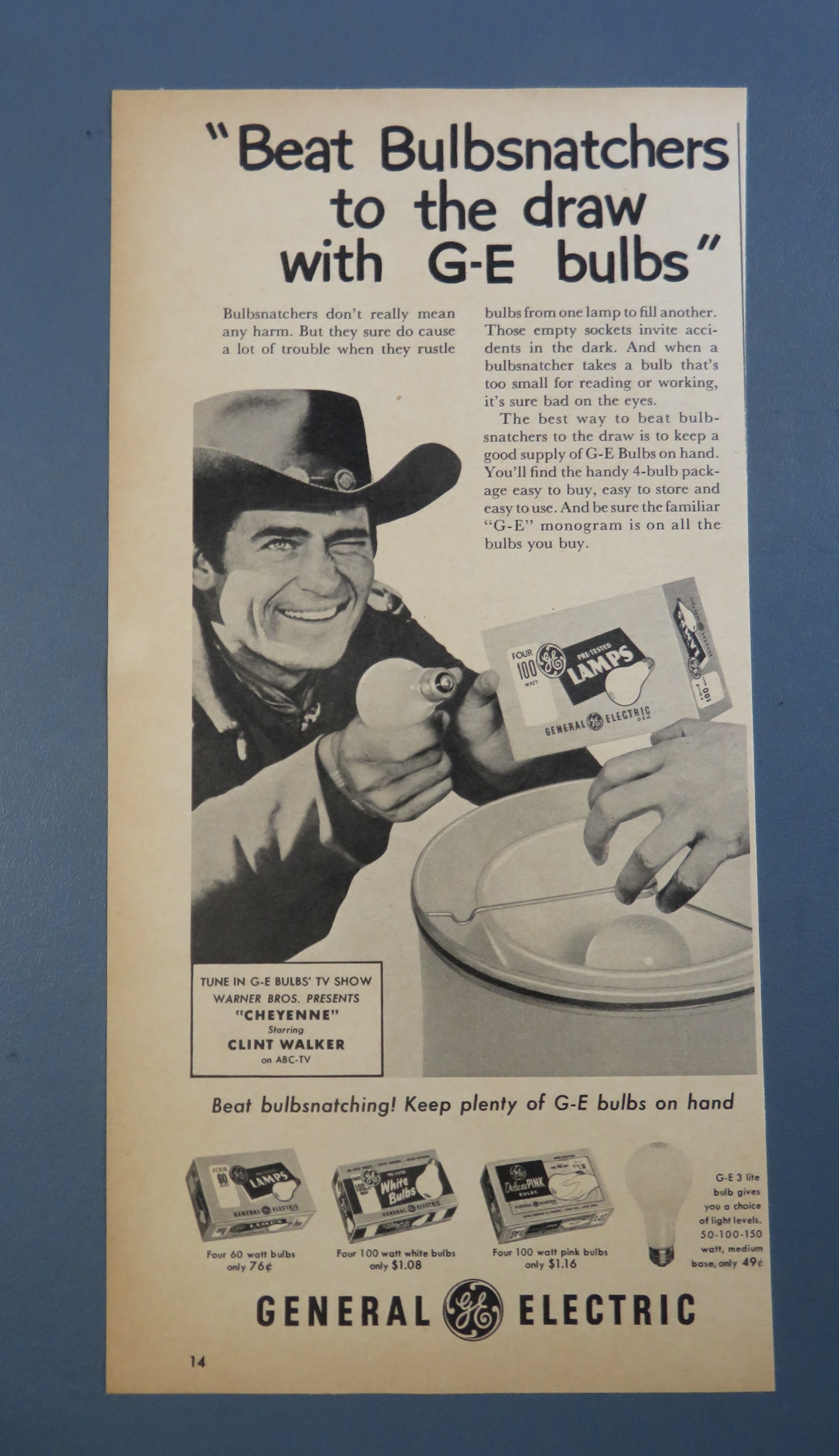 1956 General Electric Bulbs with Clint Walker