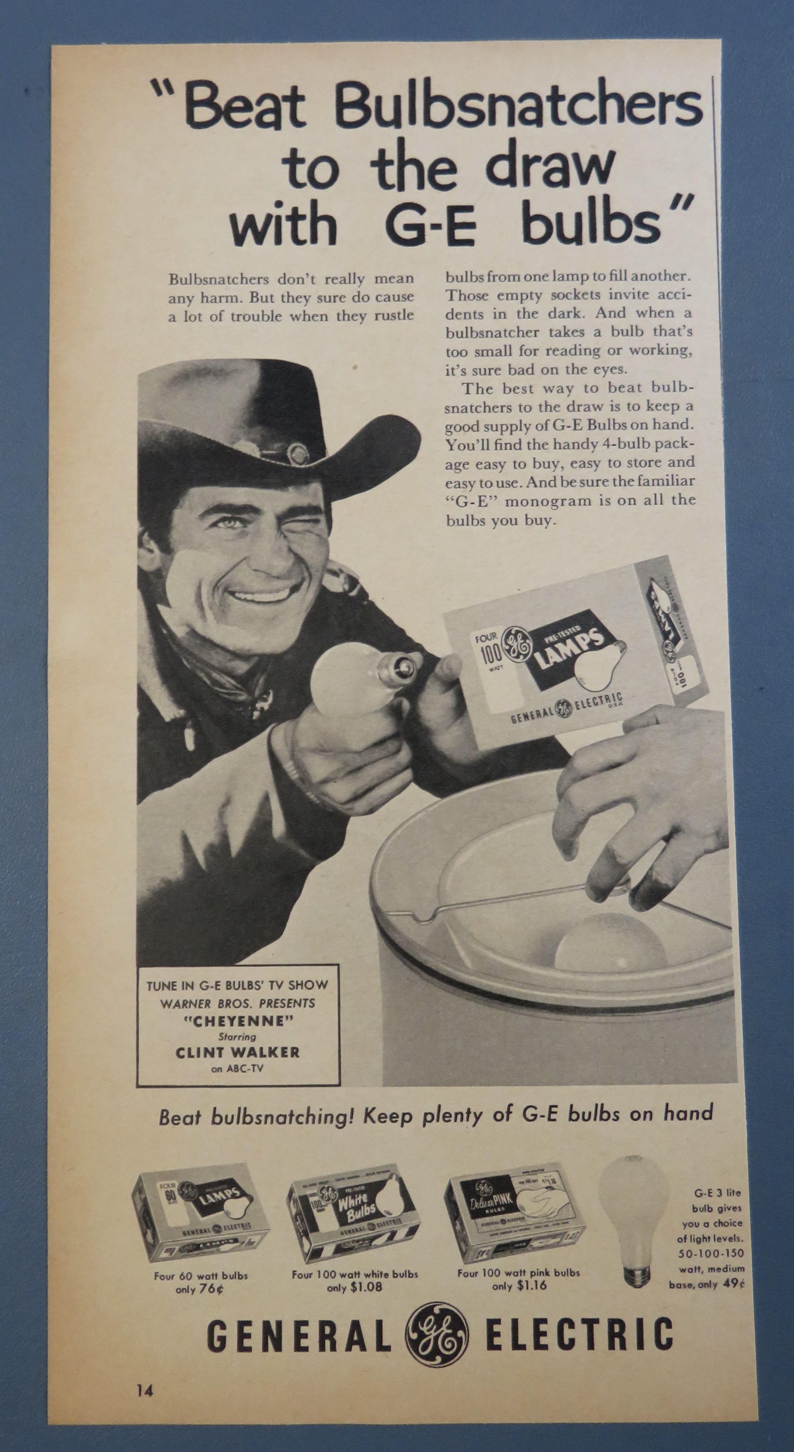 1956 General Electric Bulbs with Clint Walker