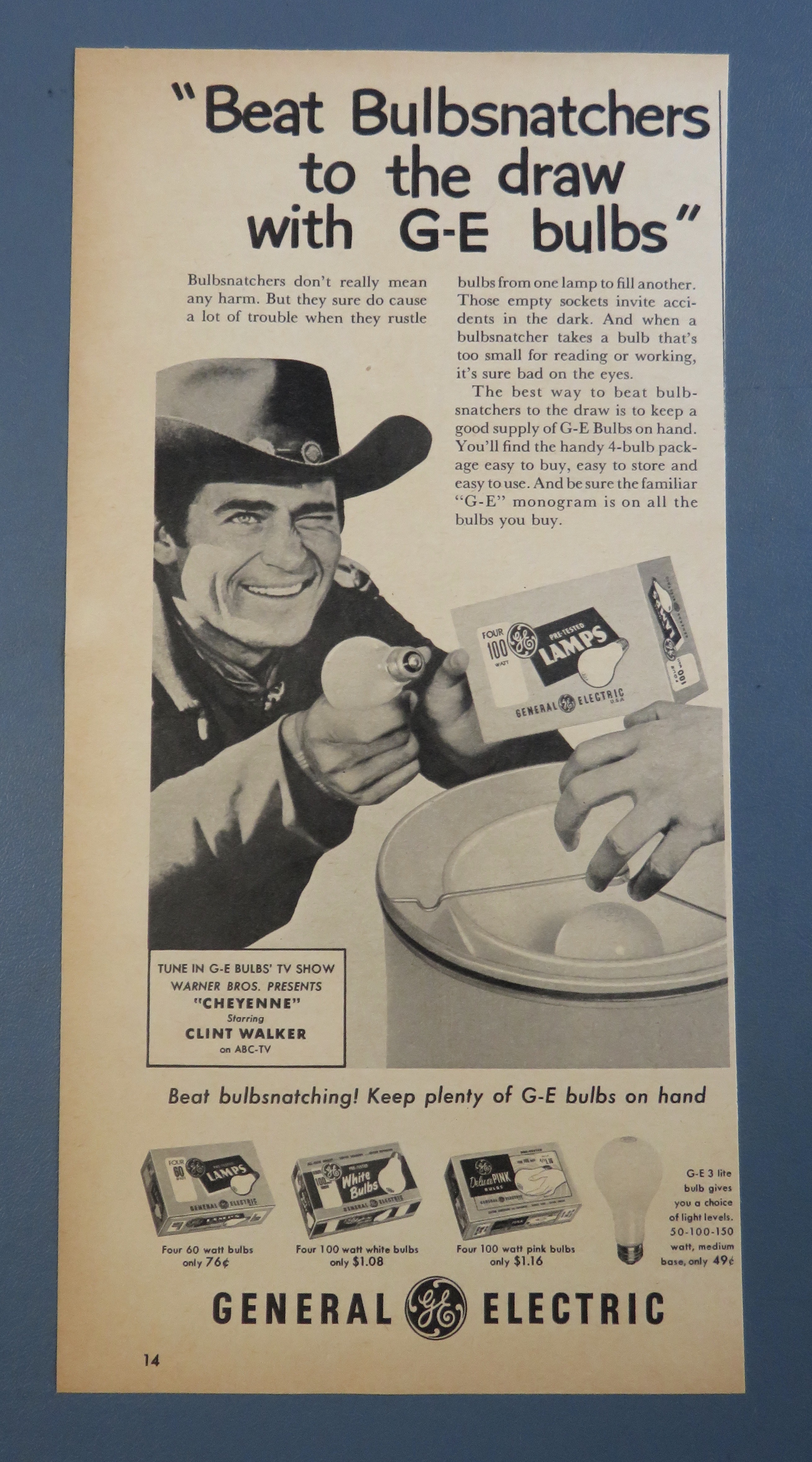 1956 General Electric Bulbs with Clint Walker