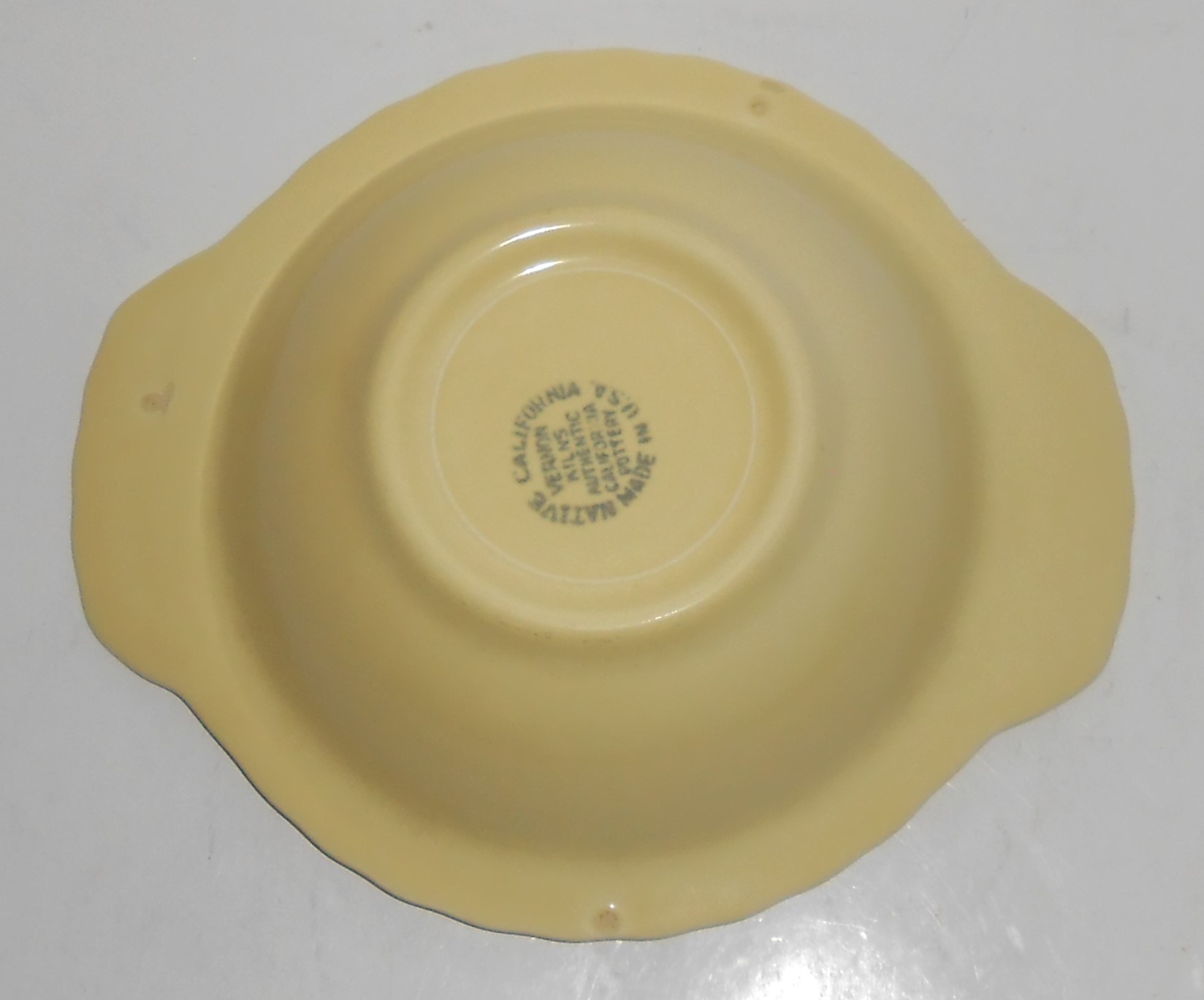 Vernon Kilns Pottery Native California Yellow Cereal