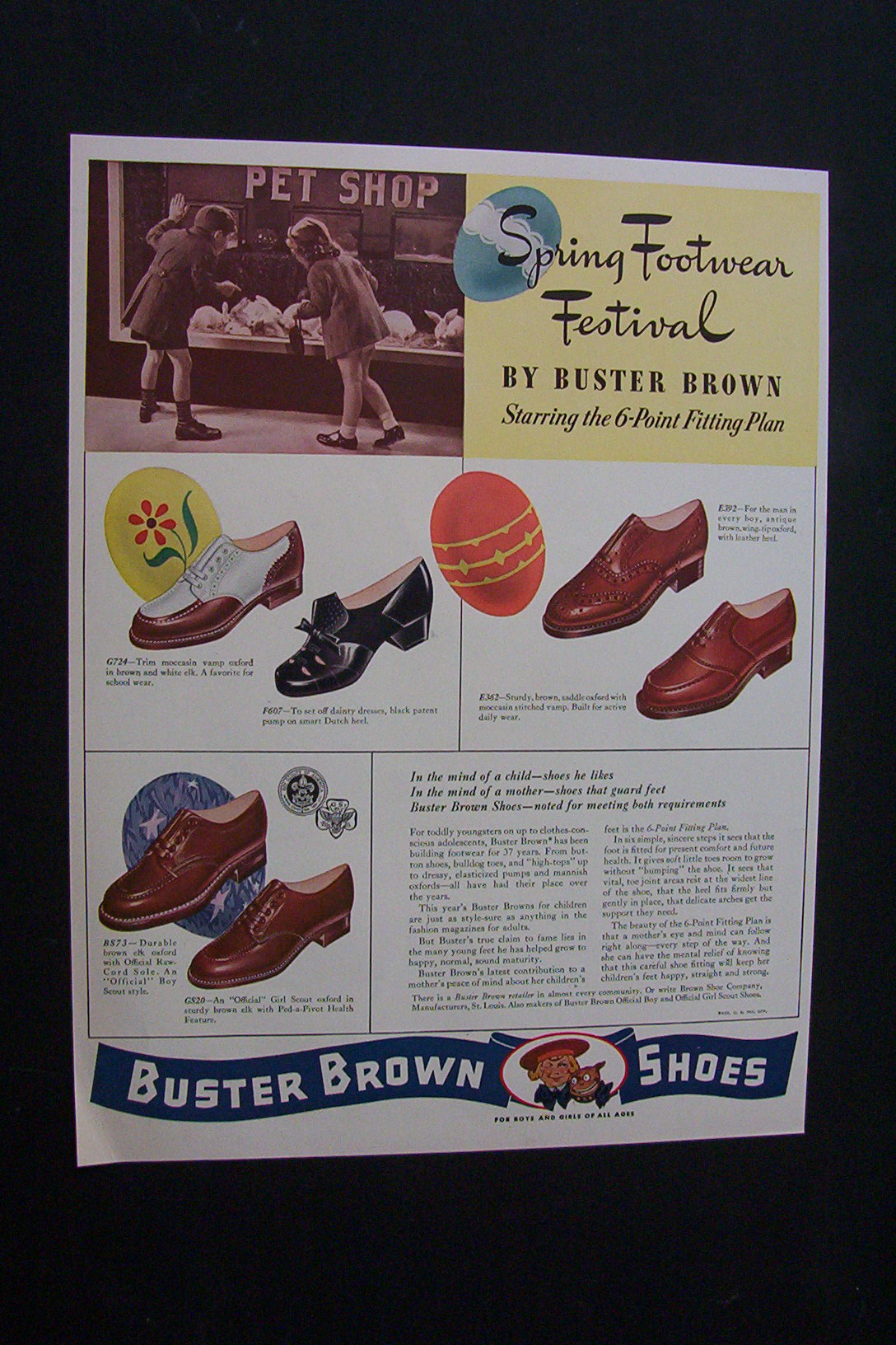 1941 Dual Ad: Pontiac Cars & Buster Brown Shoes