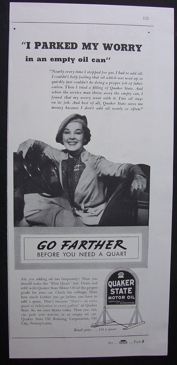 1937 Quaker State Motor Oil