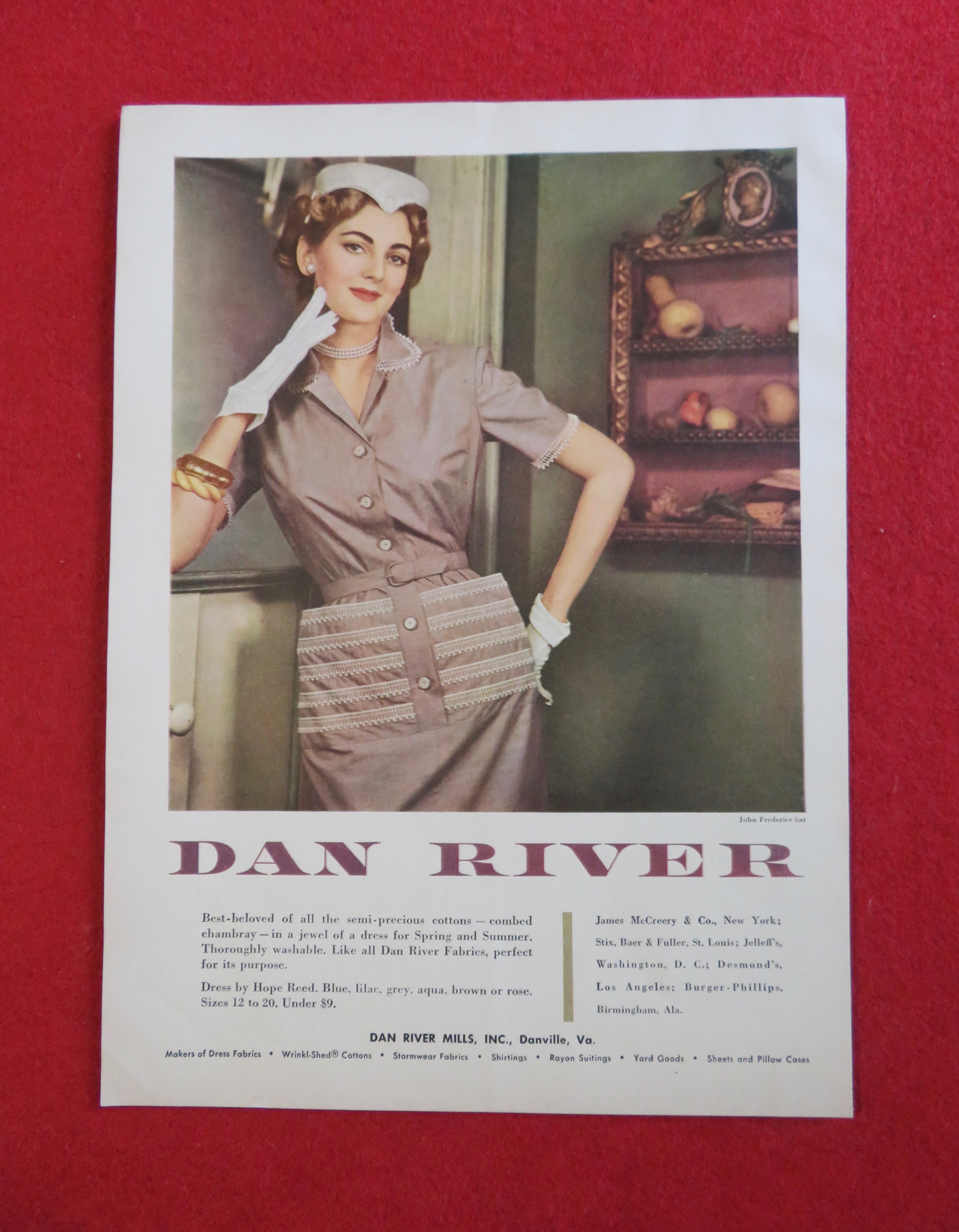 1951 Dan River Mills with Woman Wearing A Dress