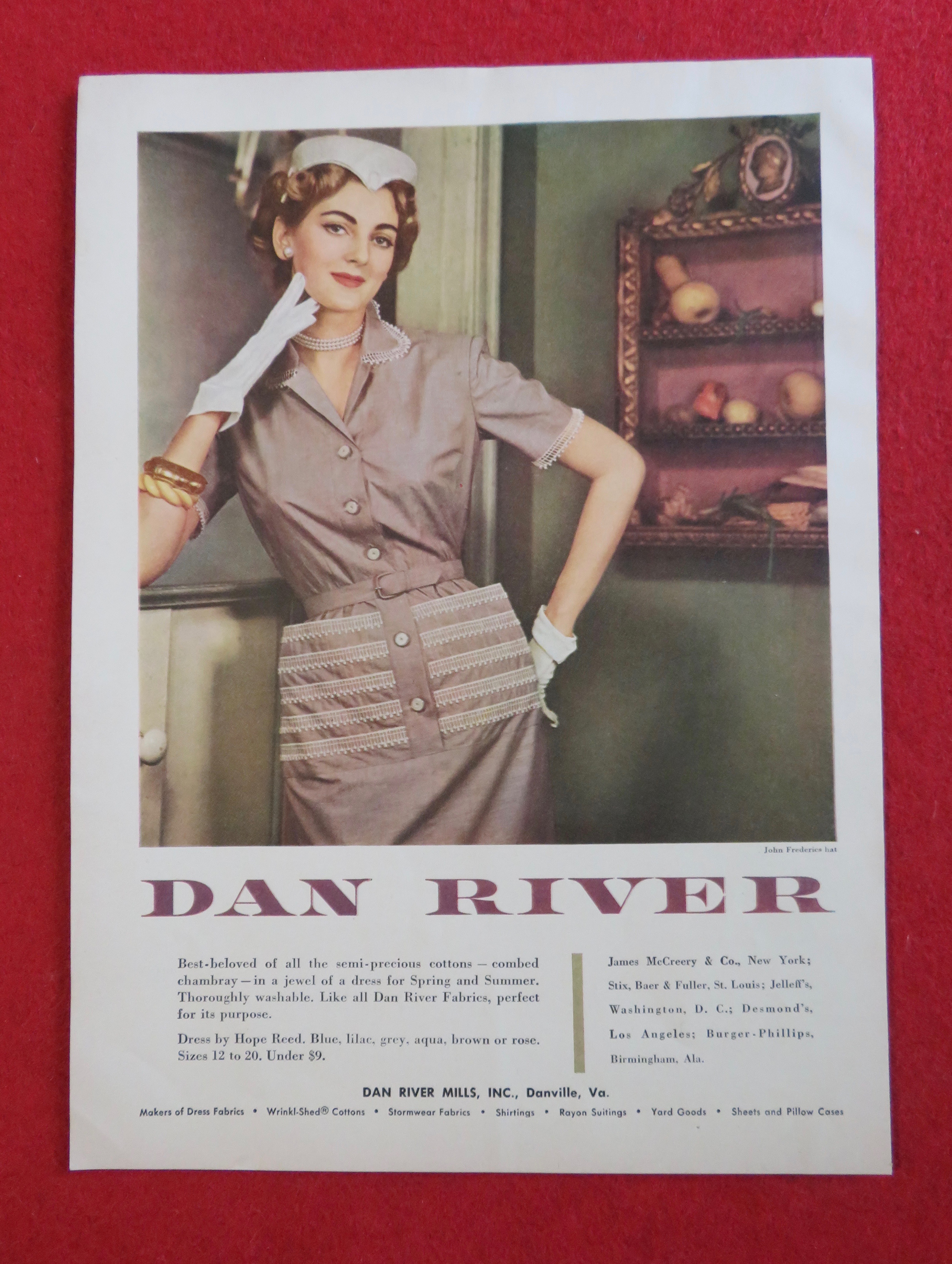 1951 Dan River Mills with Woman Wearing A Dress