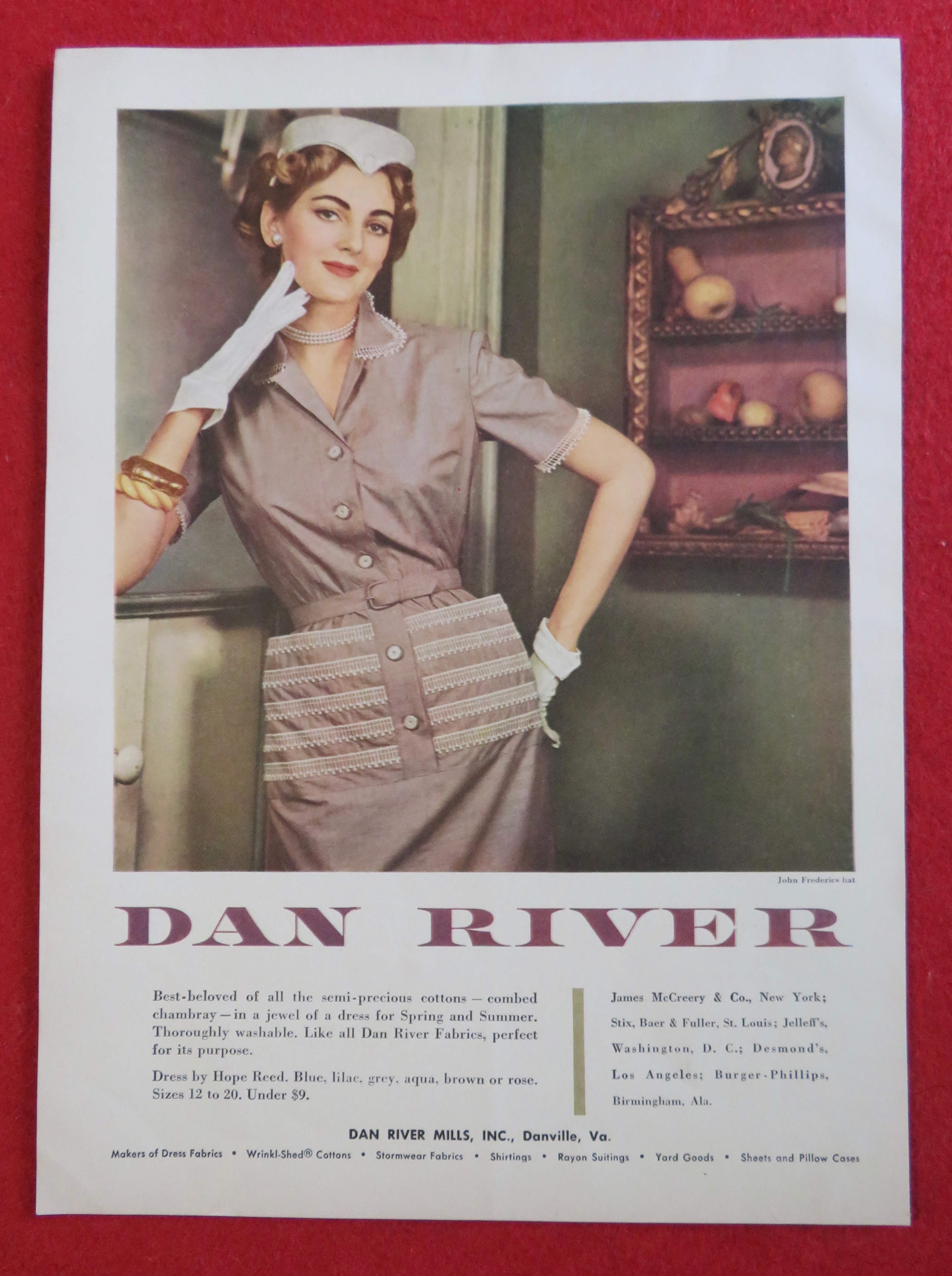 1951 Dan River Mills with Woman Wearing A Dress