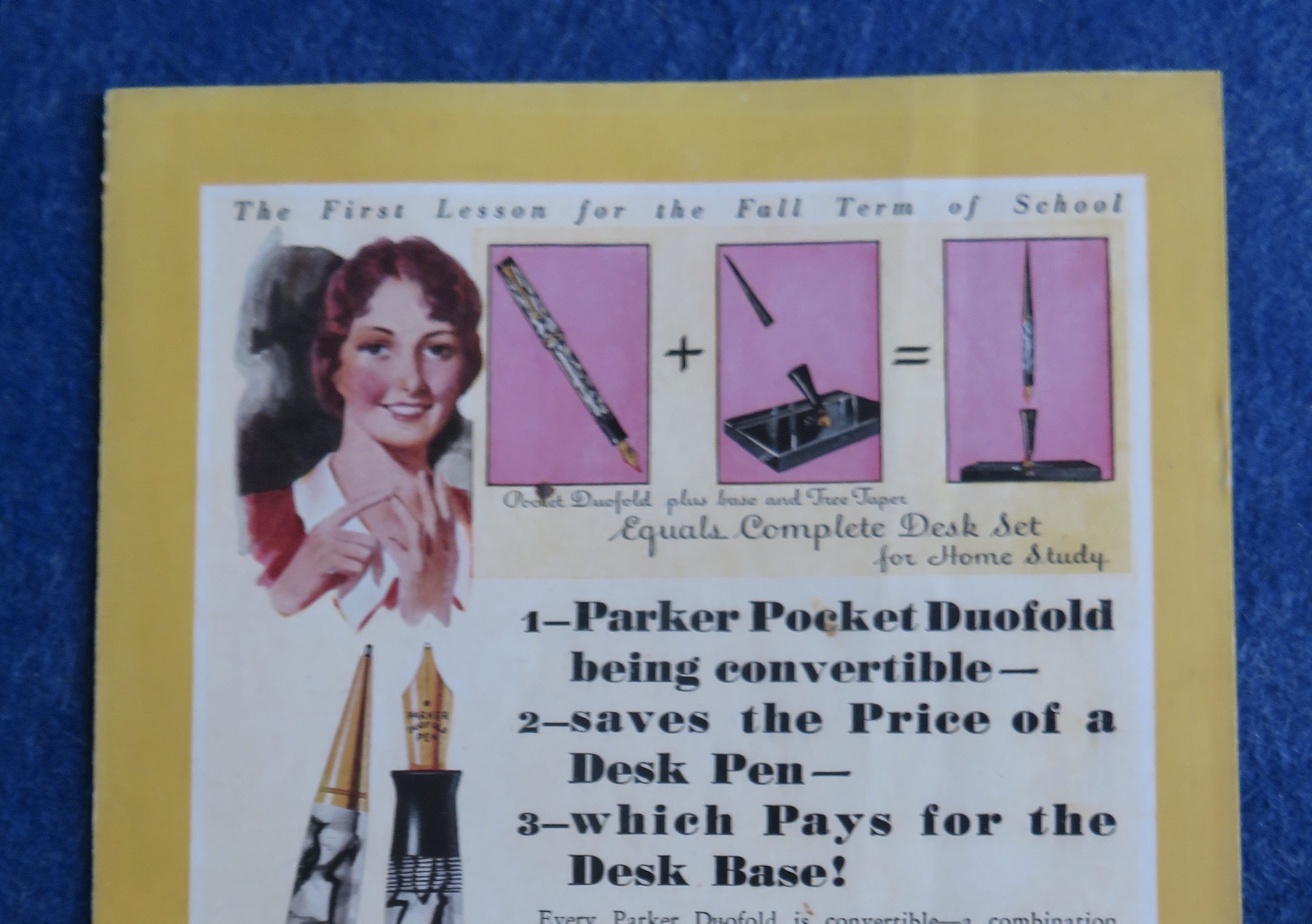 1930 Parker Duofold Pens with Lovely Woman