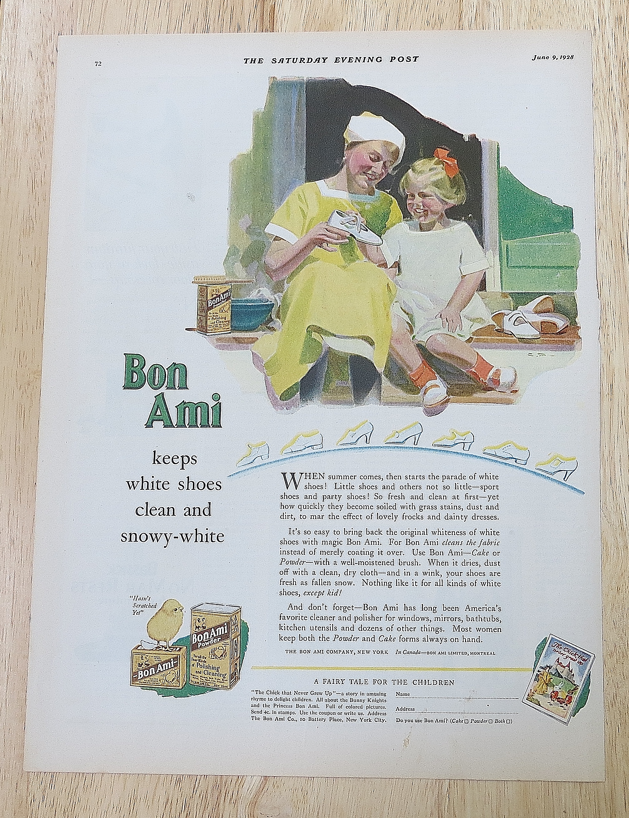 1928 Bon Ami With Woman & Girl