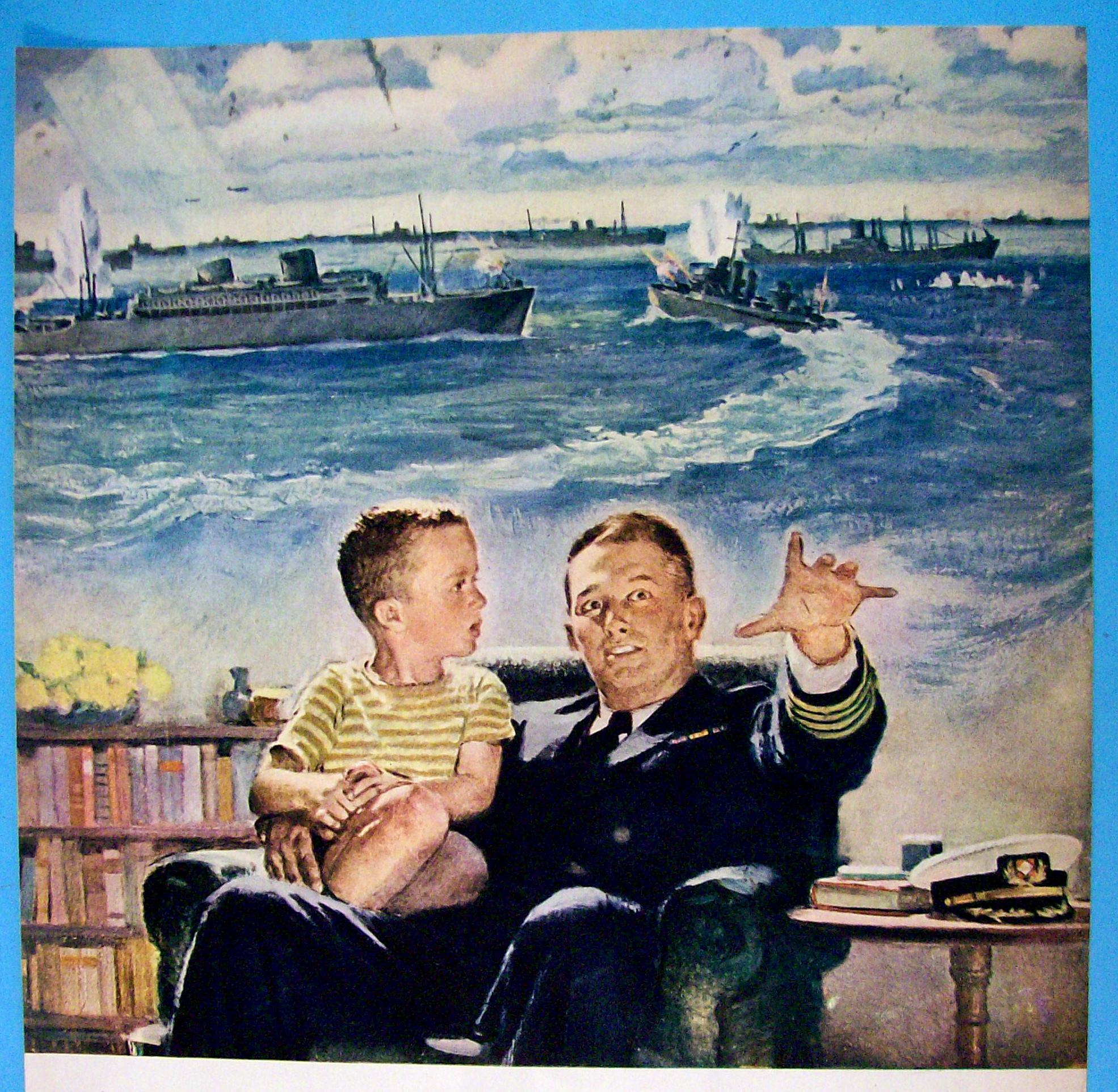1944 Grace Line with Little Boy on Soldier's Lap