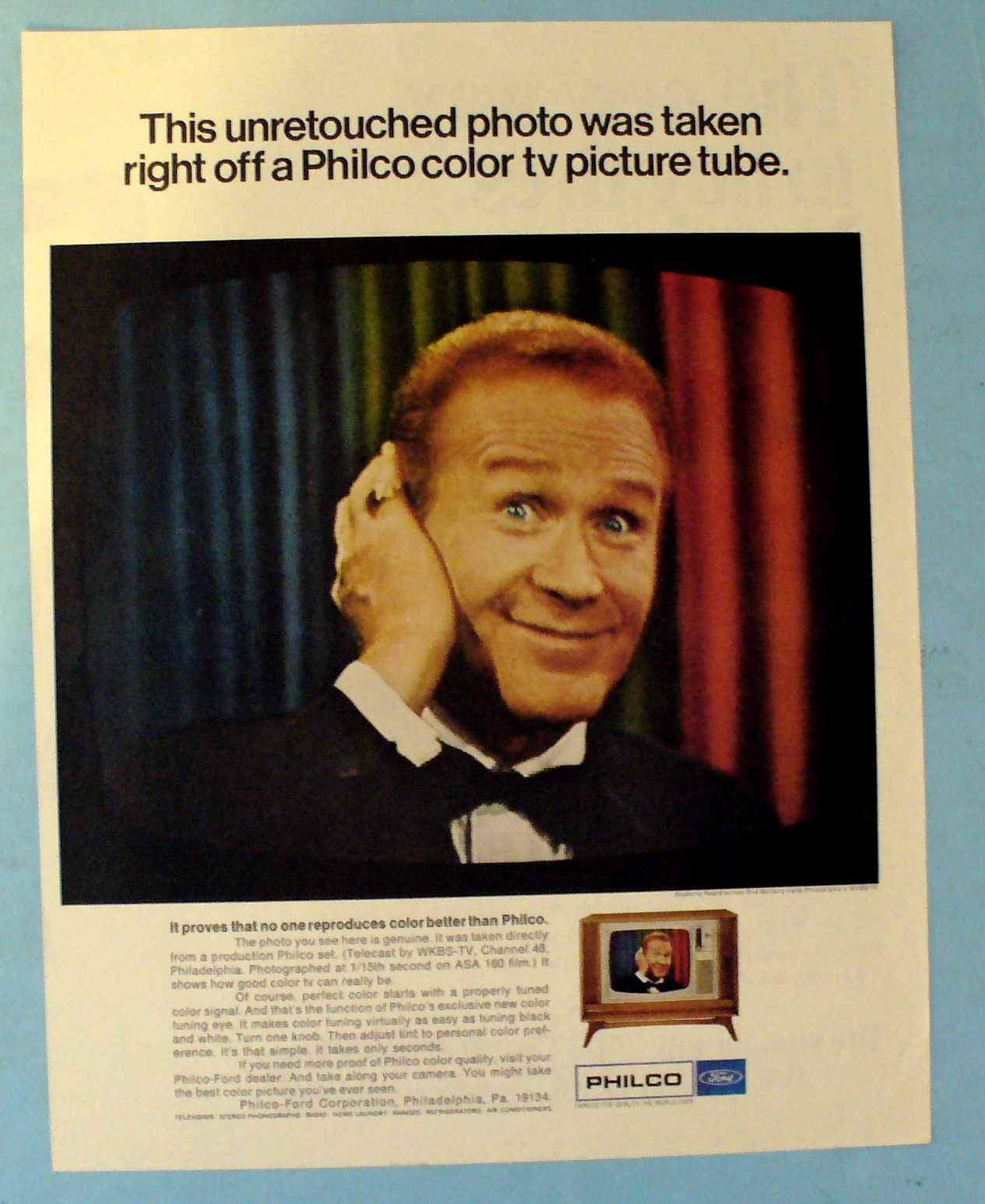 1967 Philco Color Television Picture Tube w/Red Buttons