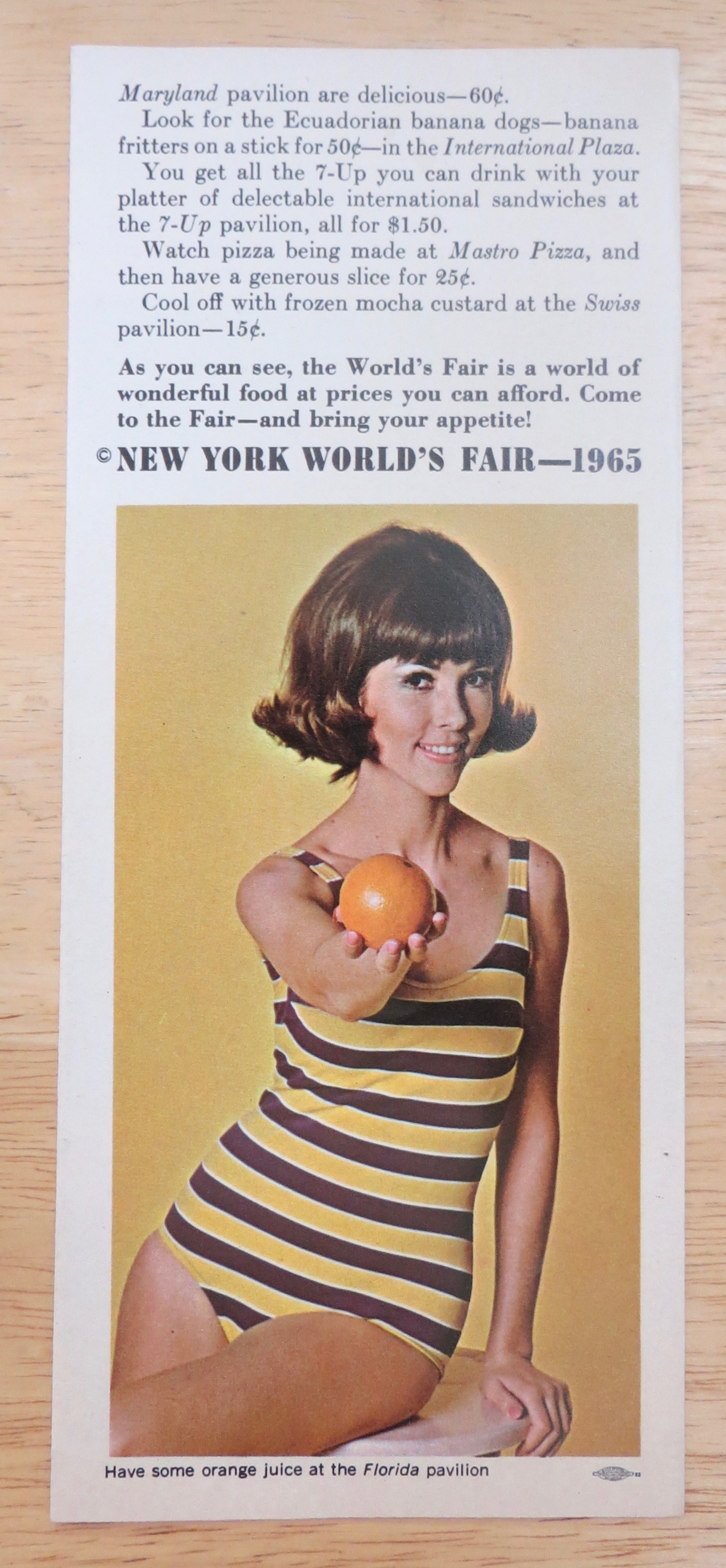 Food At The Fair Brochure 1965 New York World's Fair
