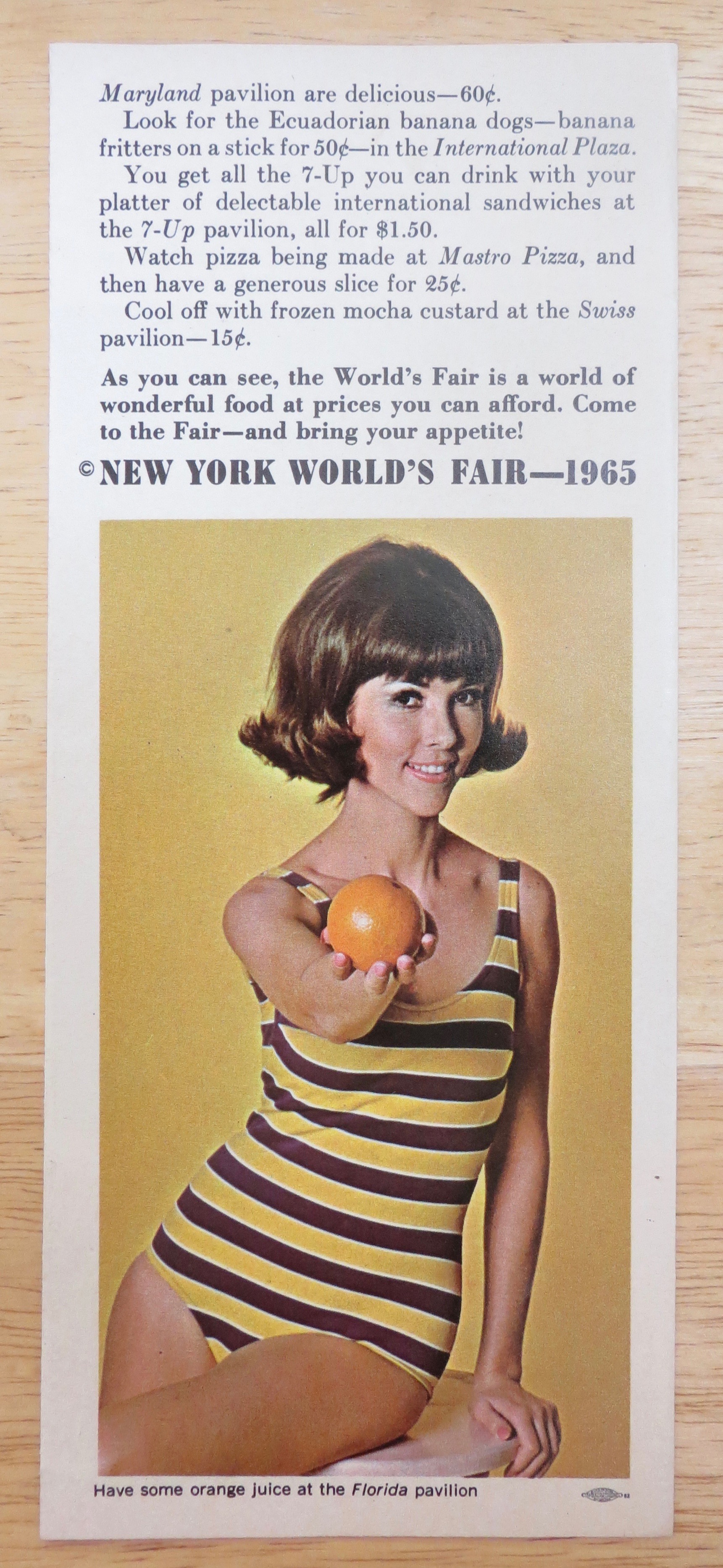 Food At The Fair Brochure 1965 New York World's Fair