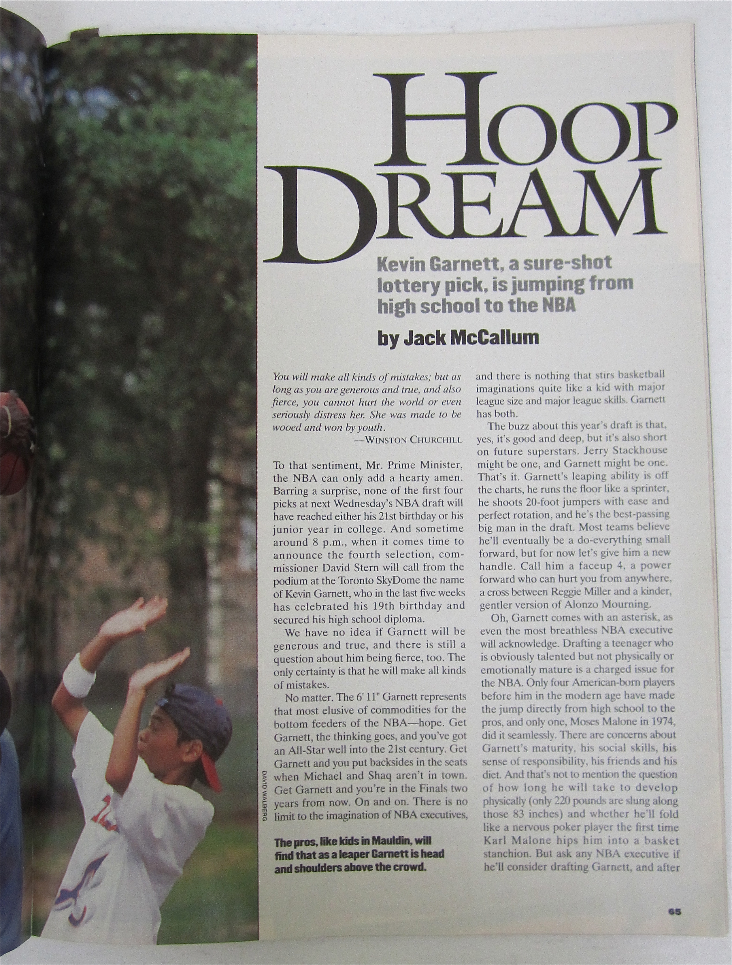 Sports Illustrated Magazine-June 26, 1995-Kevin Garnett