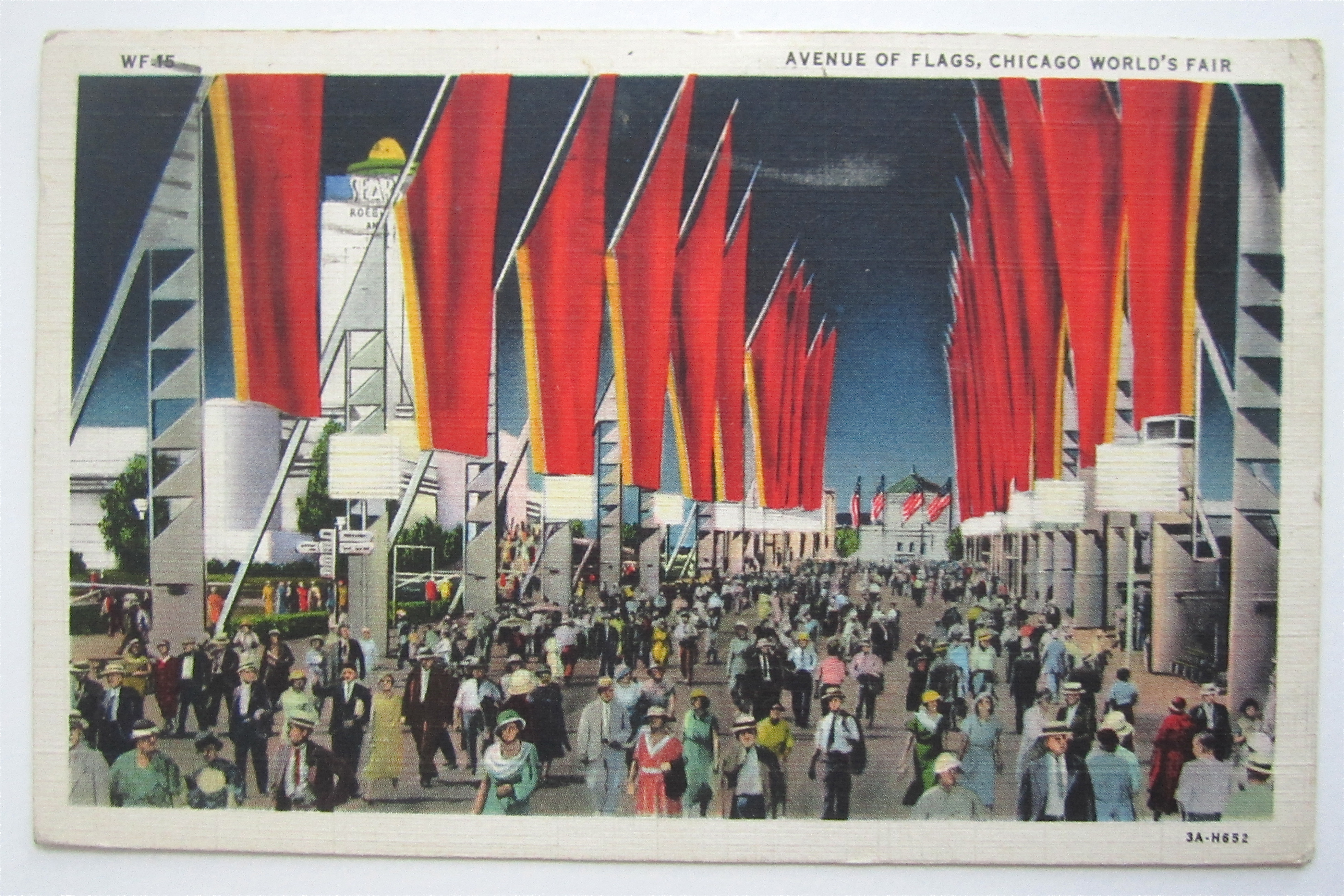 Avenue Of Flag Postcard, Chicago World's Fair