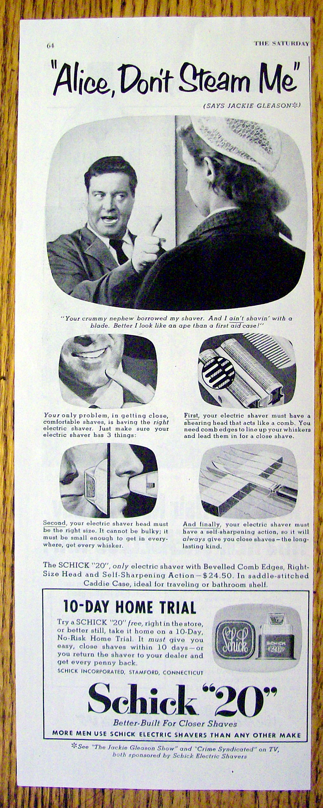 1953 Schick 20 with Jackie Gleason