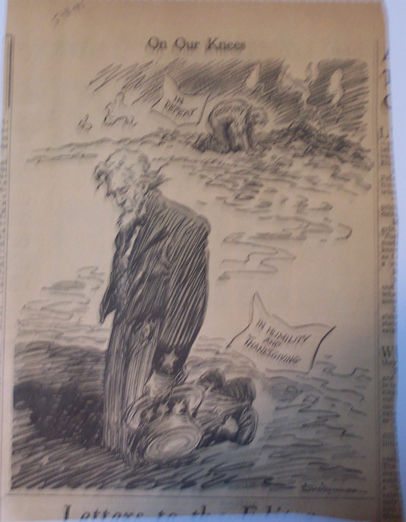 Political Cartoon - May 11, 1945 Uncle Sam
