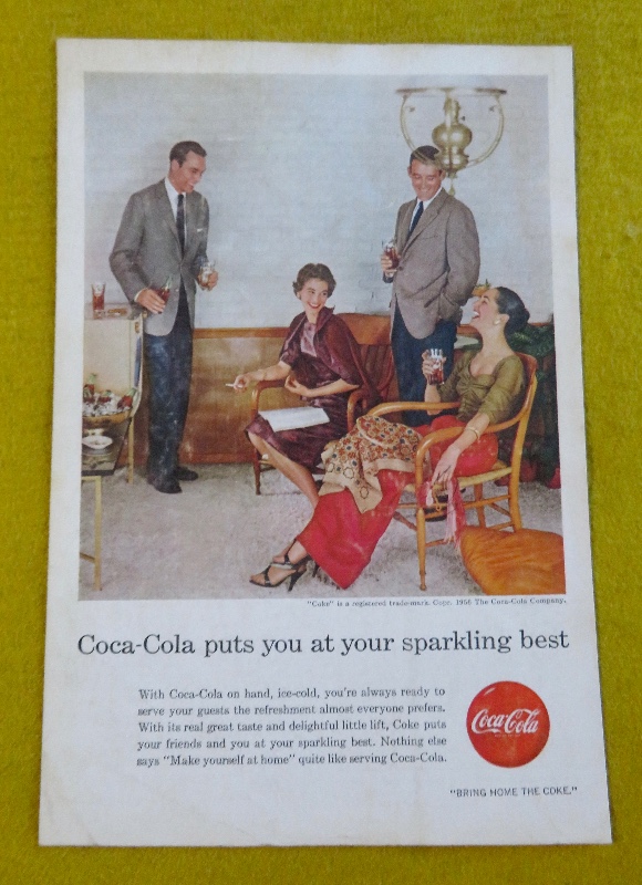 1956 Coca Cola (Coke) with Group Of People Enjoying Glasses Of Coke