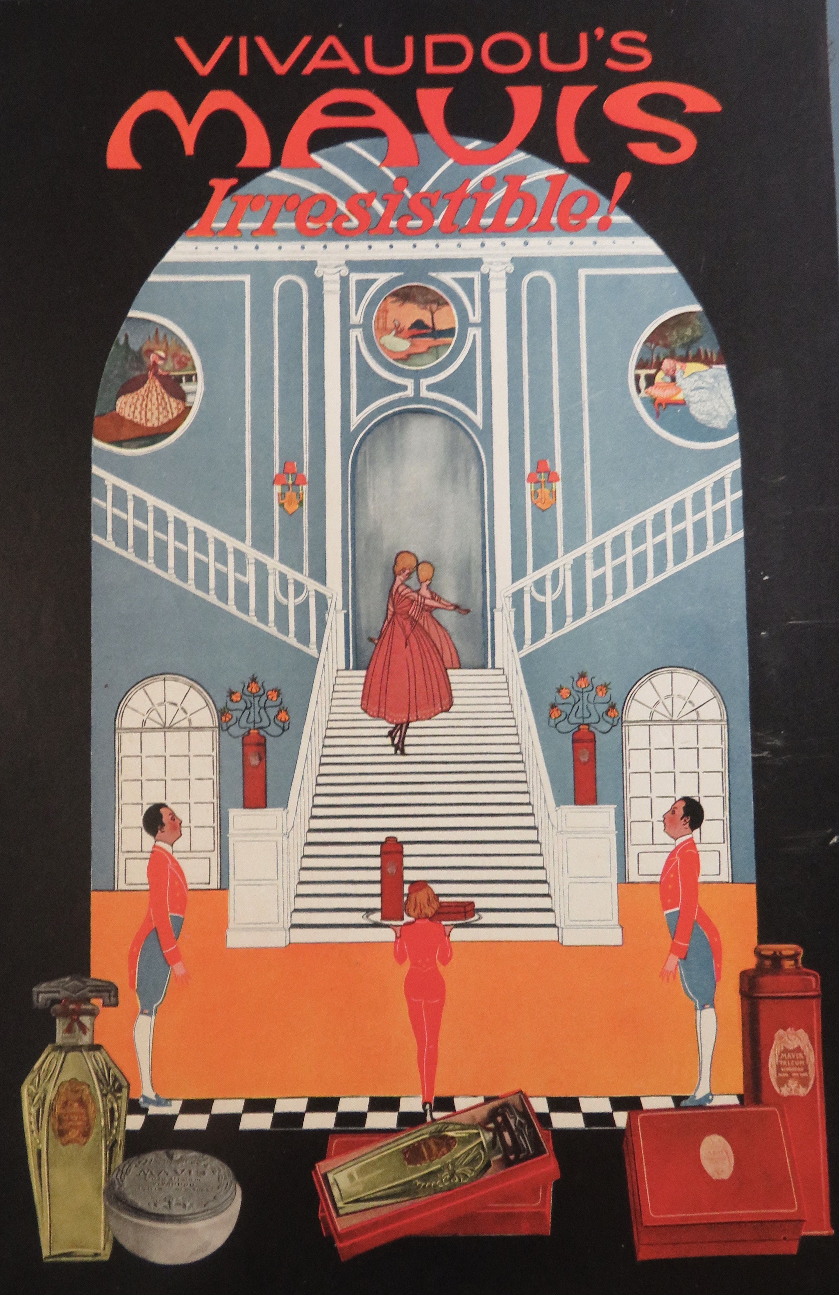 1918 Vivaudou's Mavis with Woman Coming Downstairs