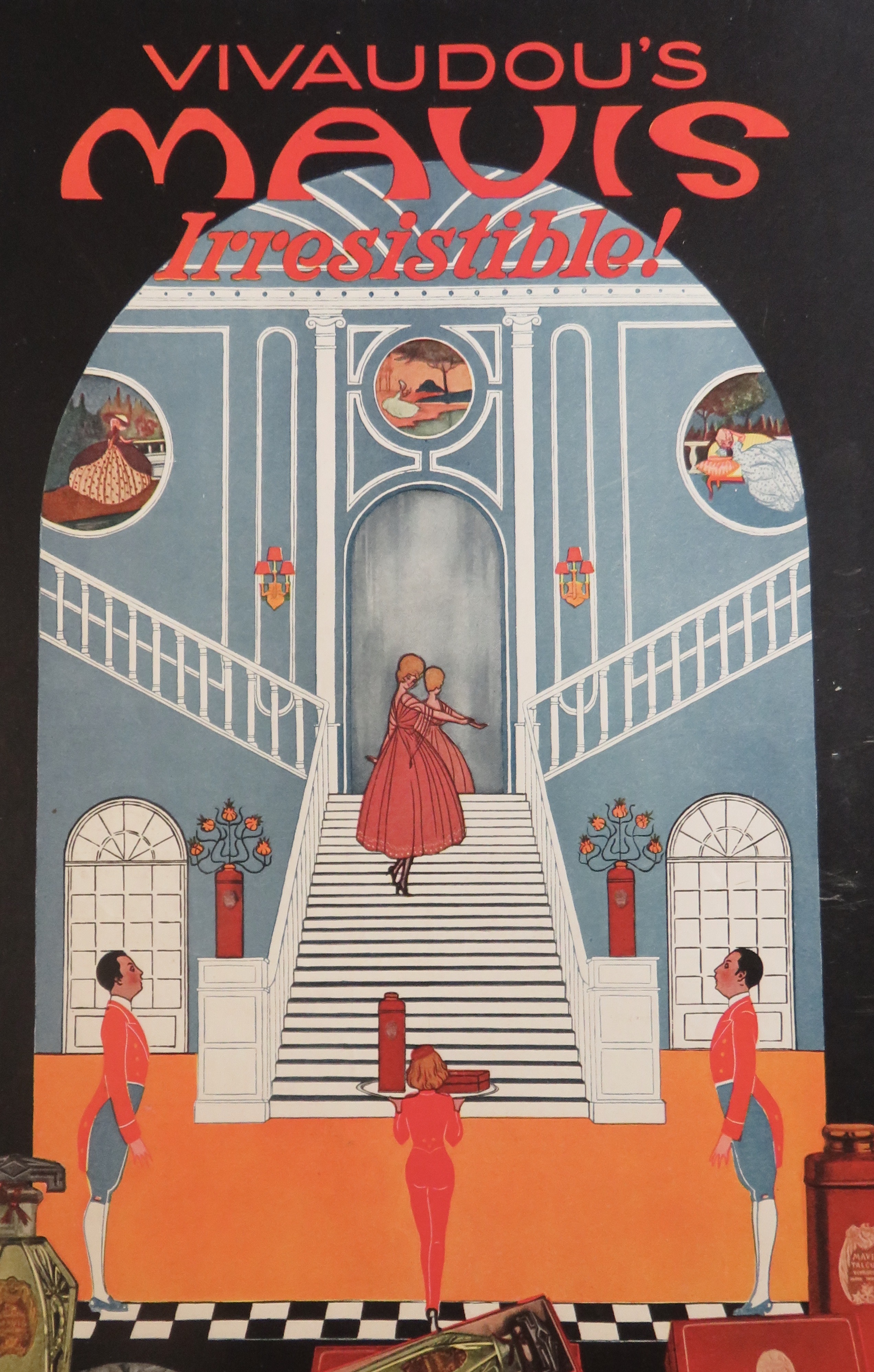 1918 Vivaudou's Mavis with Woman Coming Downstairs