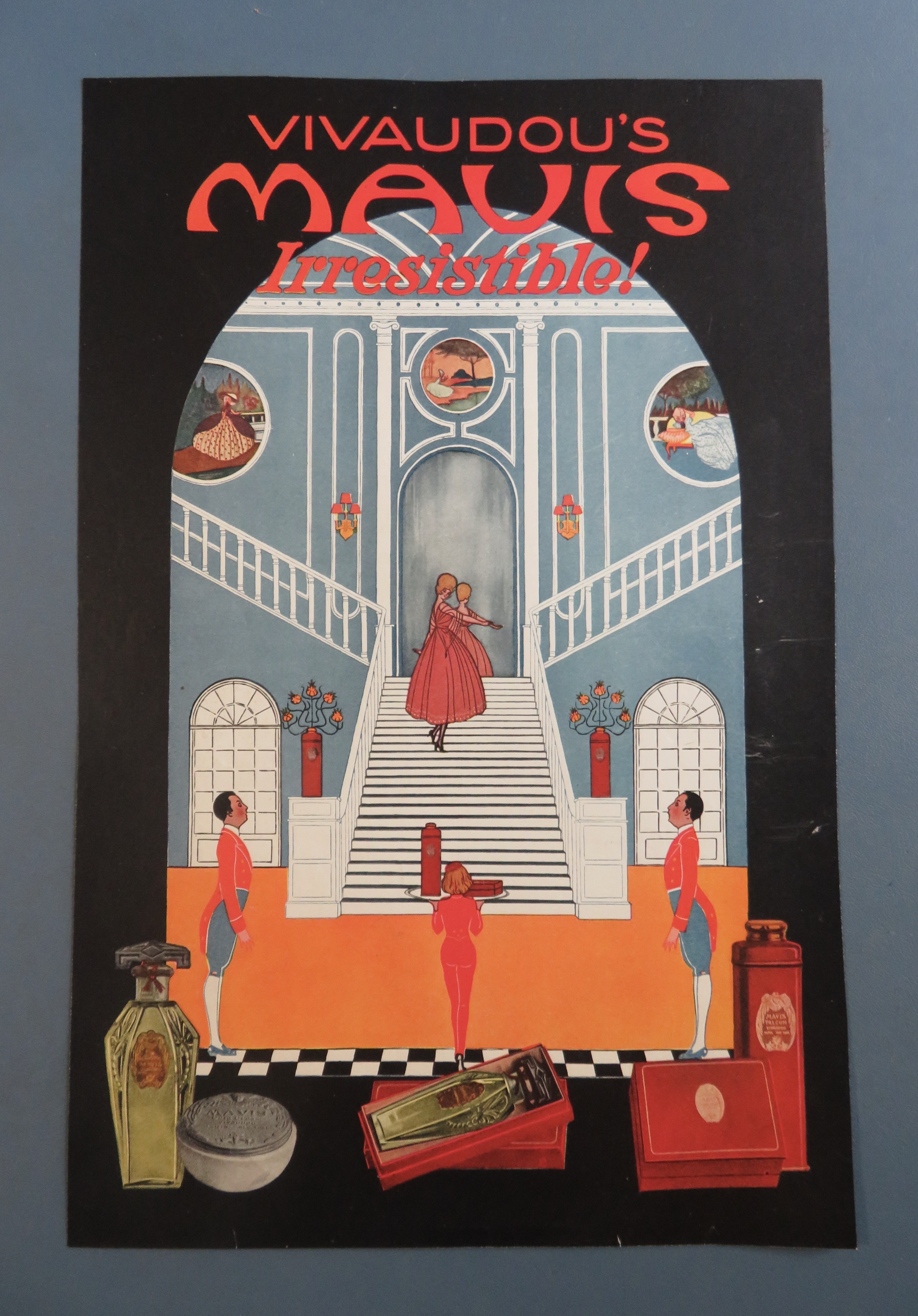 1918 Vivaudou's Mavis with Woman Coming Downstairs