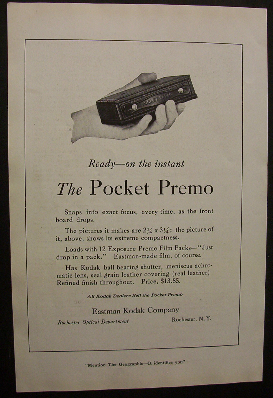 1920  Kodak  Pocket  Premo  Camera