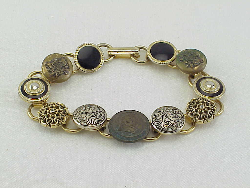 Vintage Bracelet With Button Or Stud Tops