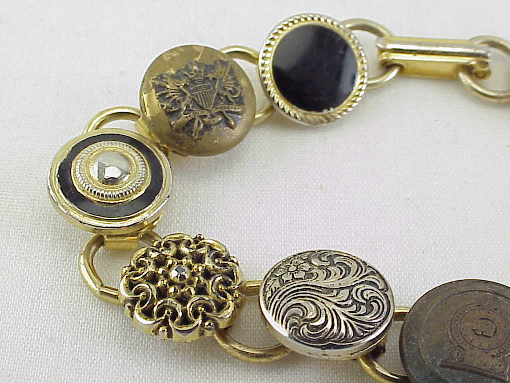 Vintage Bracelet With Button Or Stud Tops