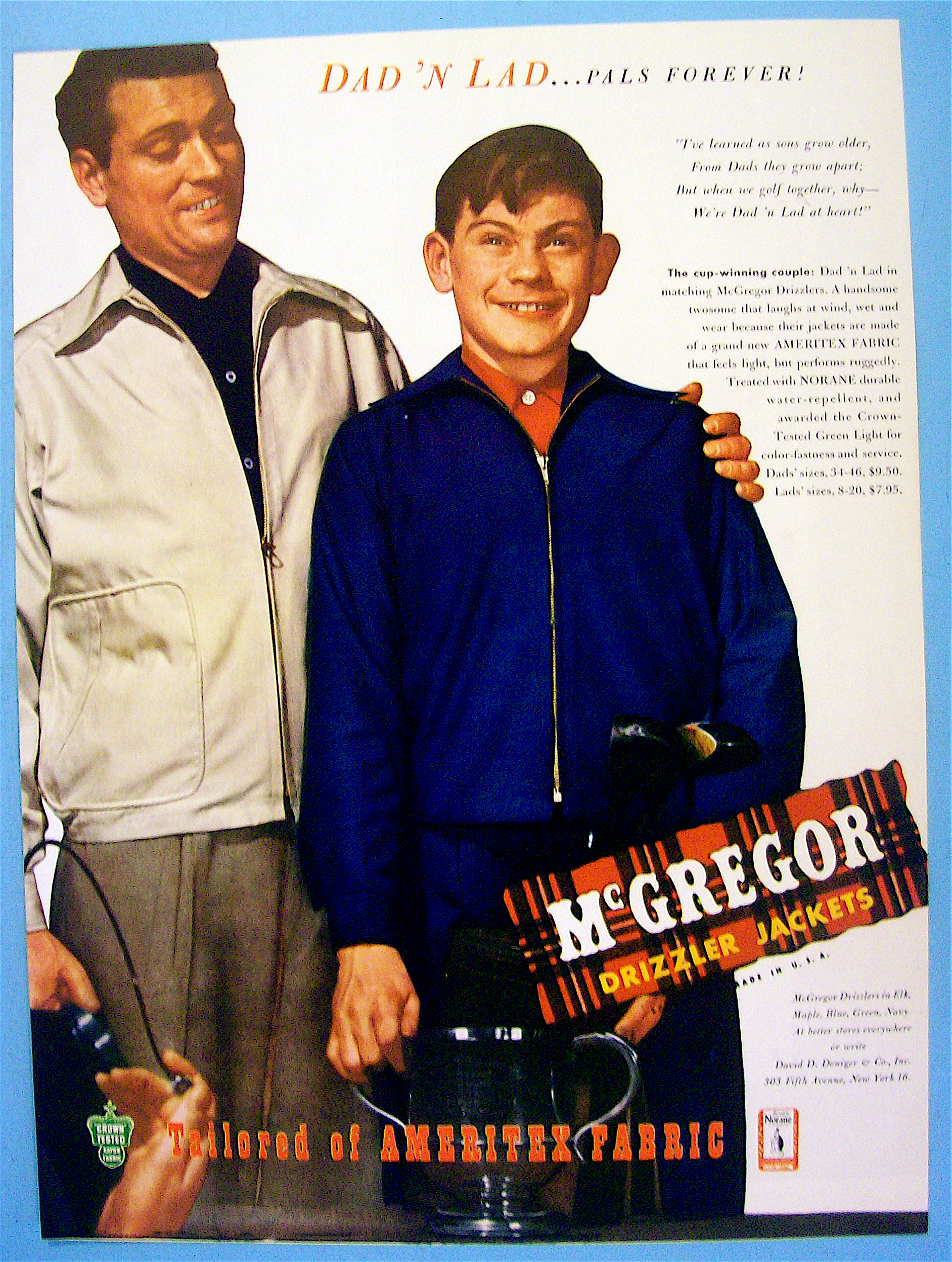 1946 Mc Gregor Drizzler Jacket with Dad & His Lad